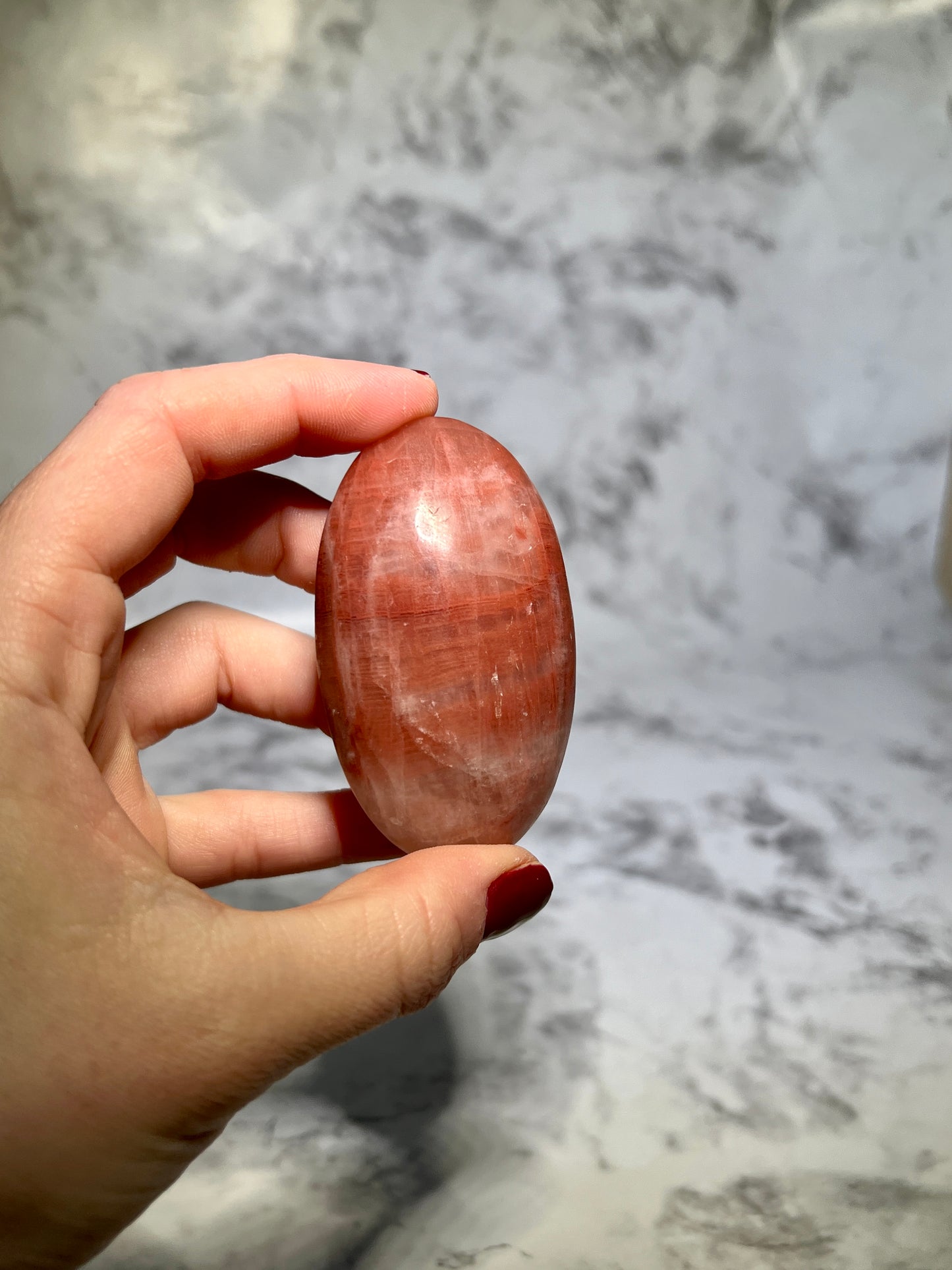 Rose Calcite Palm Stone