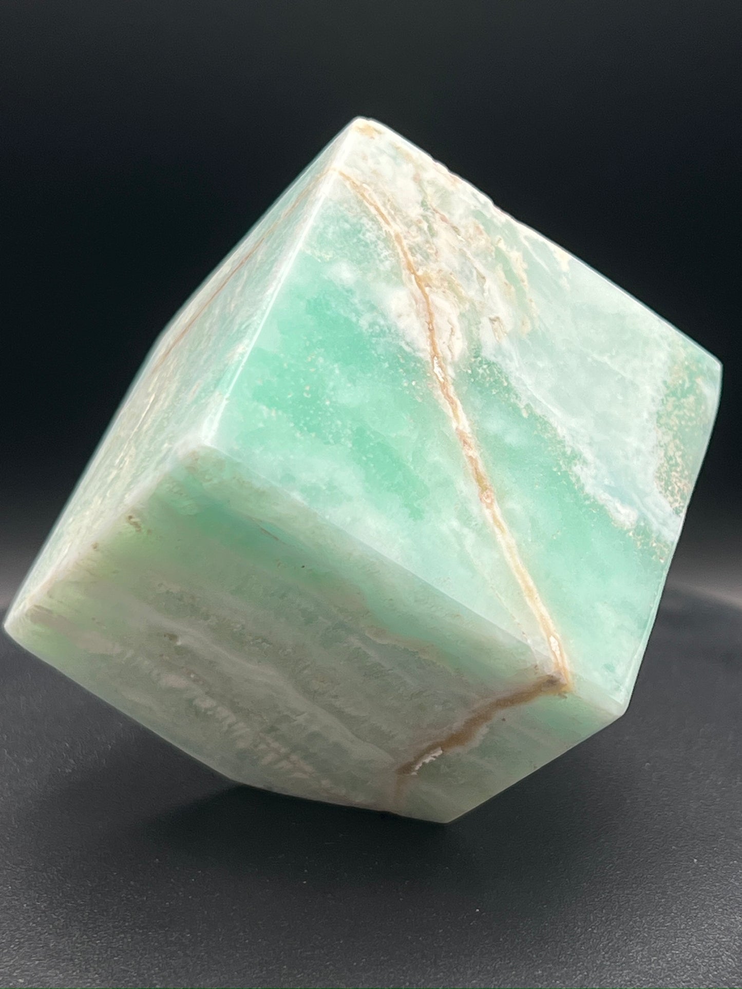 Blue Aragonite Cube Carving