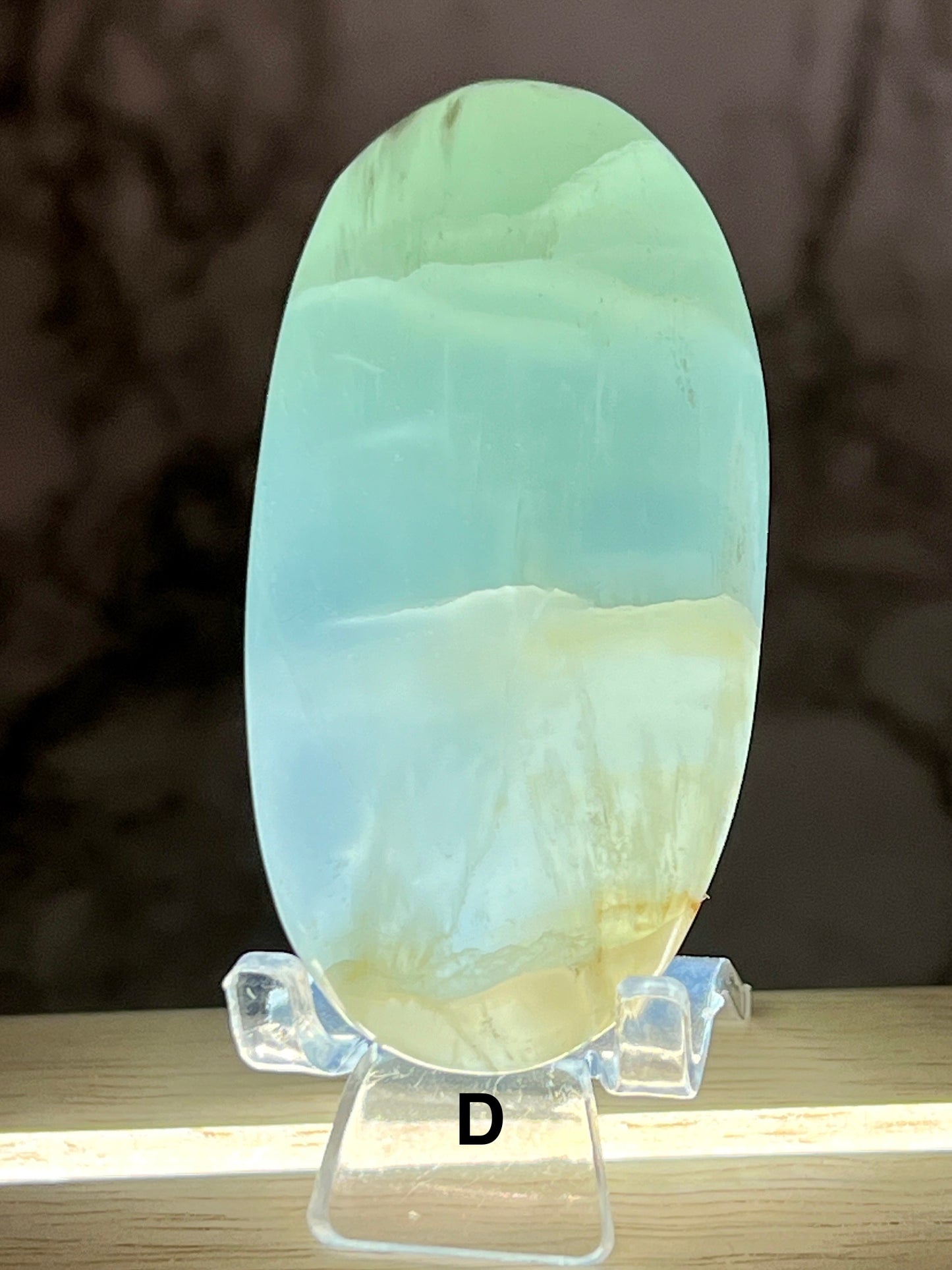 Aqua Caribbean Calcite Transparent Palm π Rainbow Inclusions