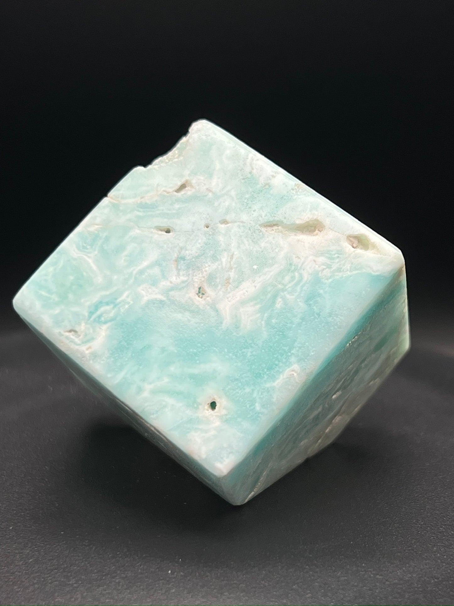 Blue Aragonite Cube Carving