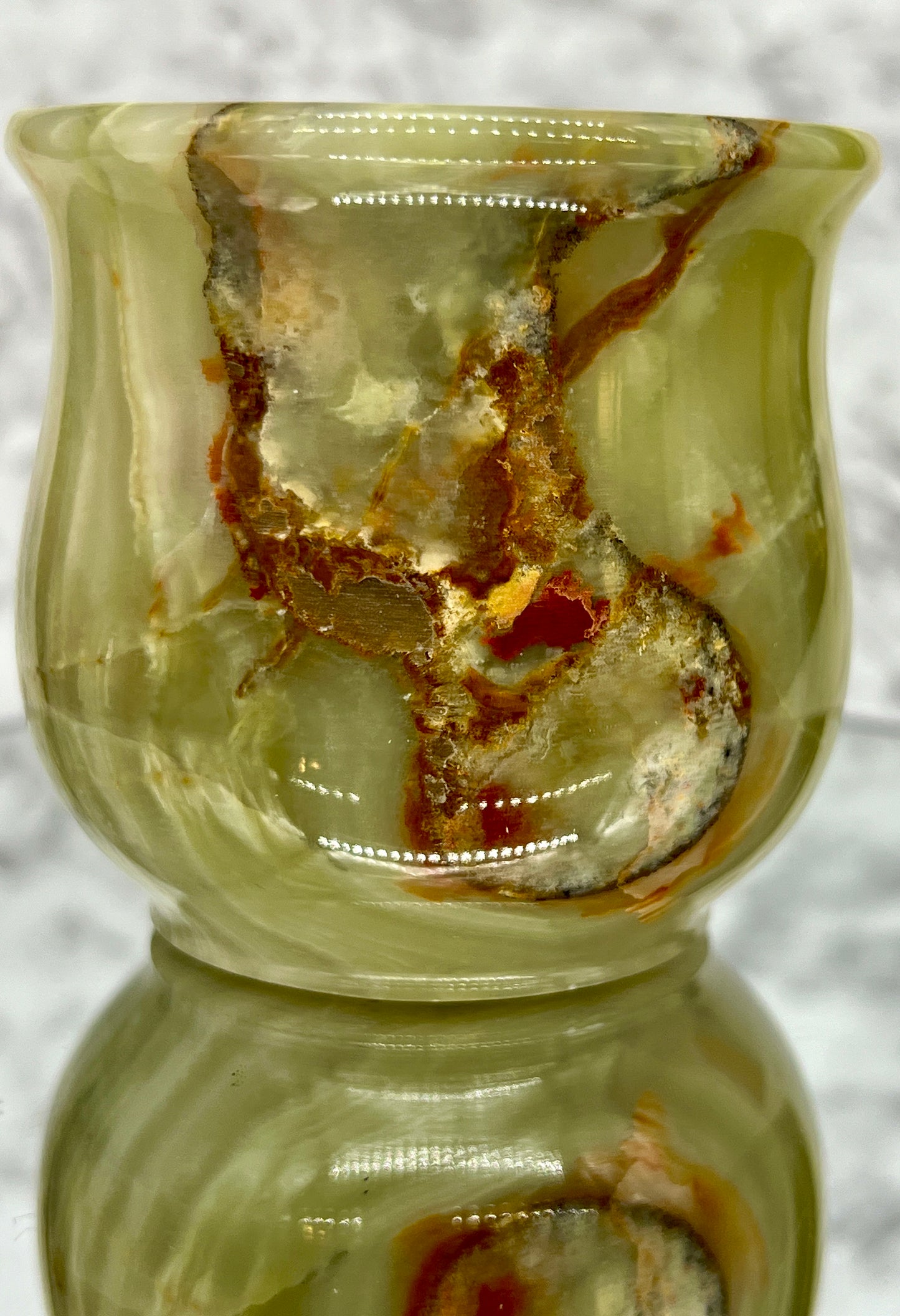 Green Onyx Cup/Pot Carving