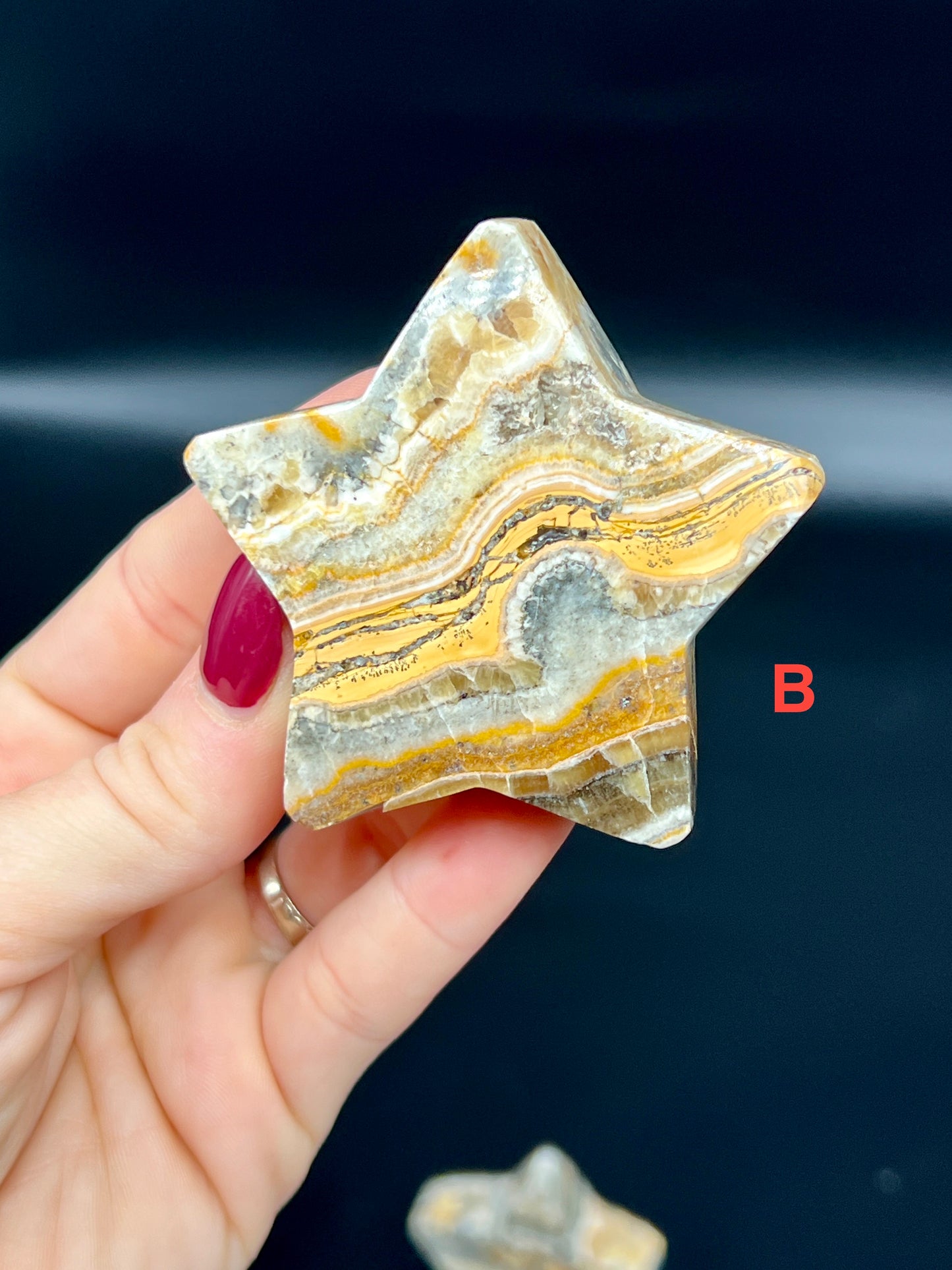 Bumblebee Calcite Star Carving