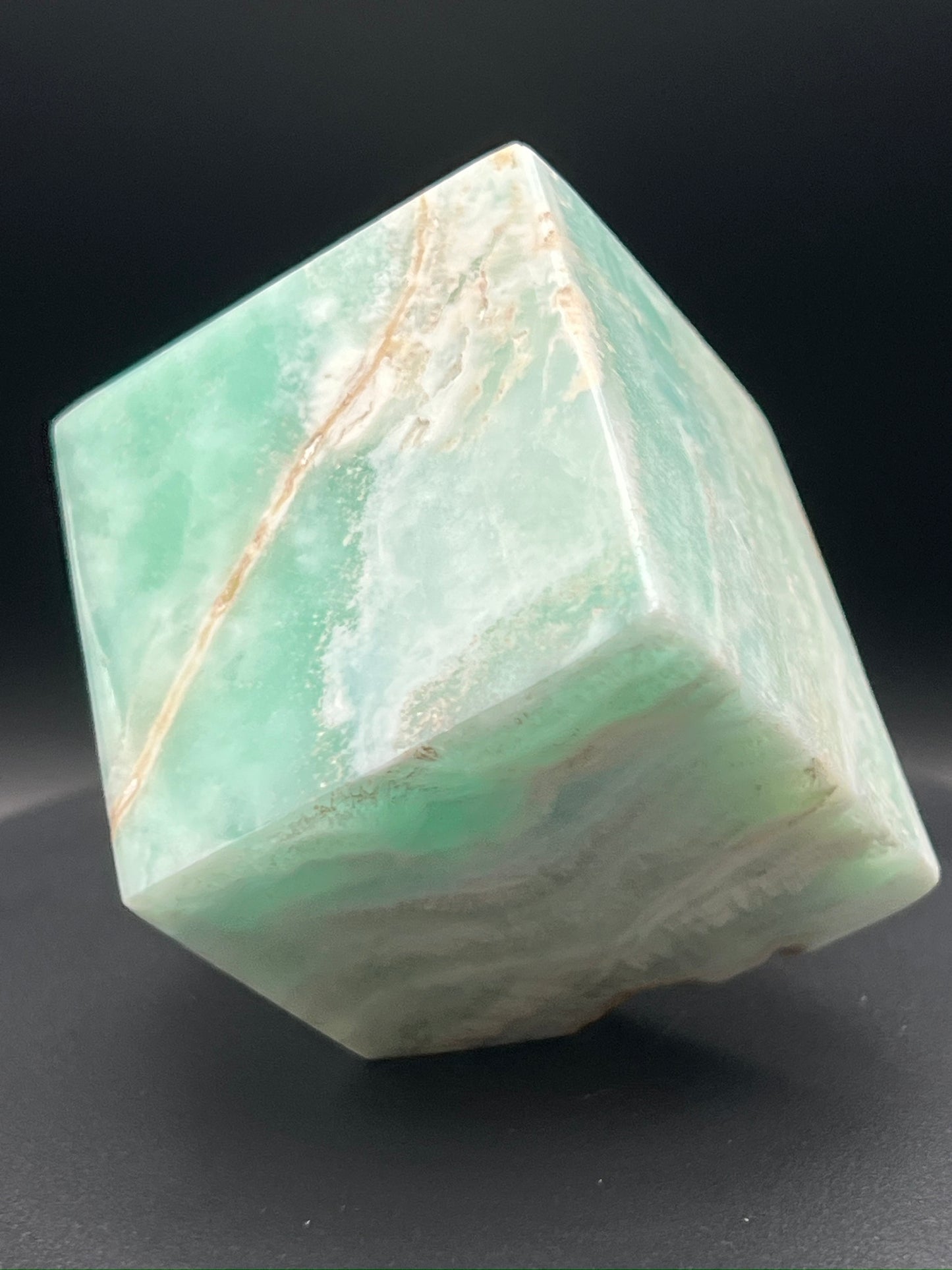Blue Aragonite Cube Carving