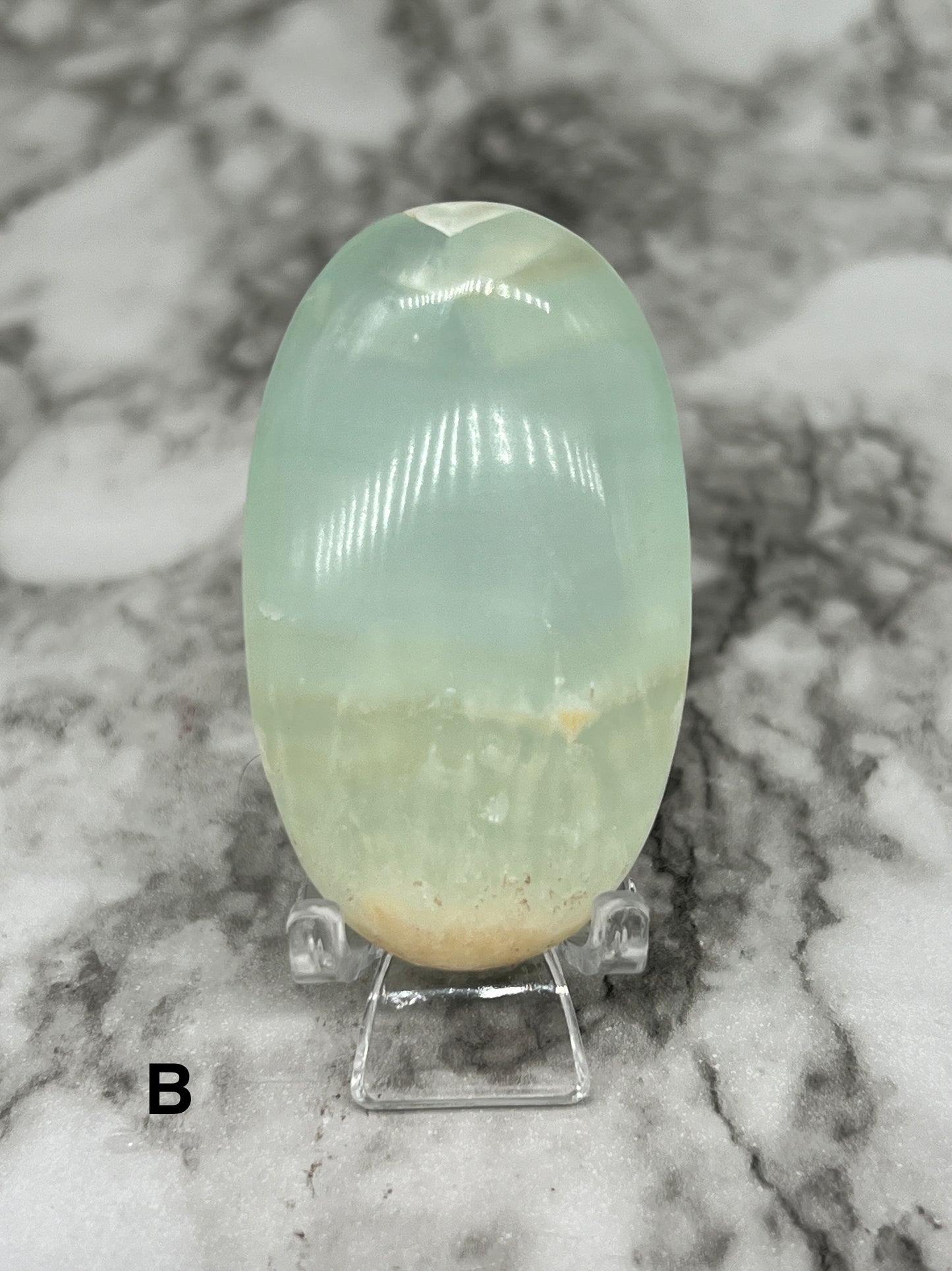 Aqua Caribbean Calcite Transparent Palm π Rainbow Inclusions