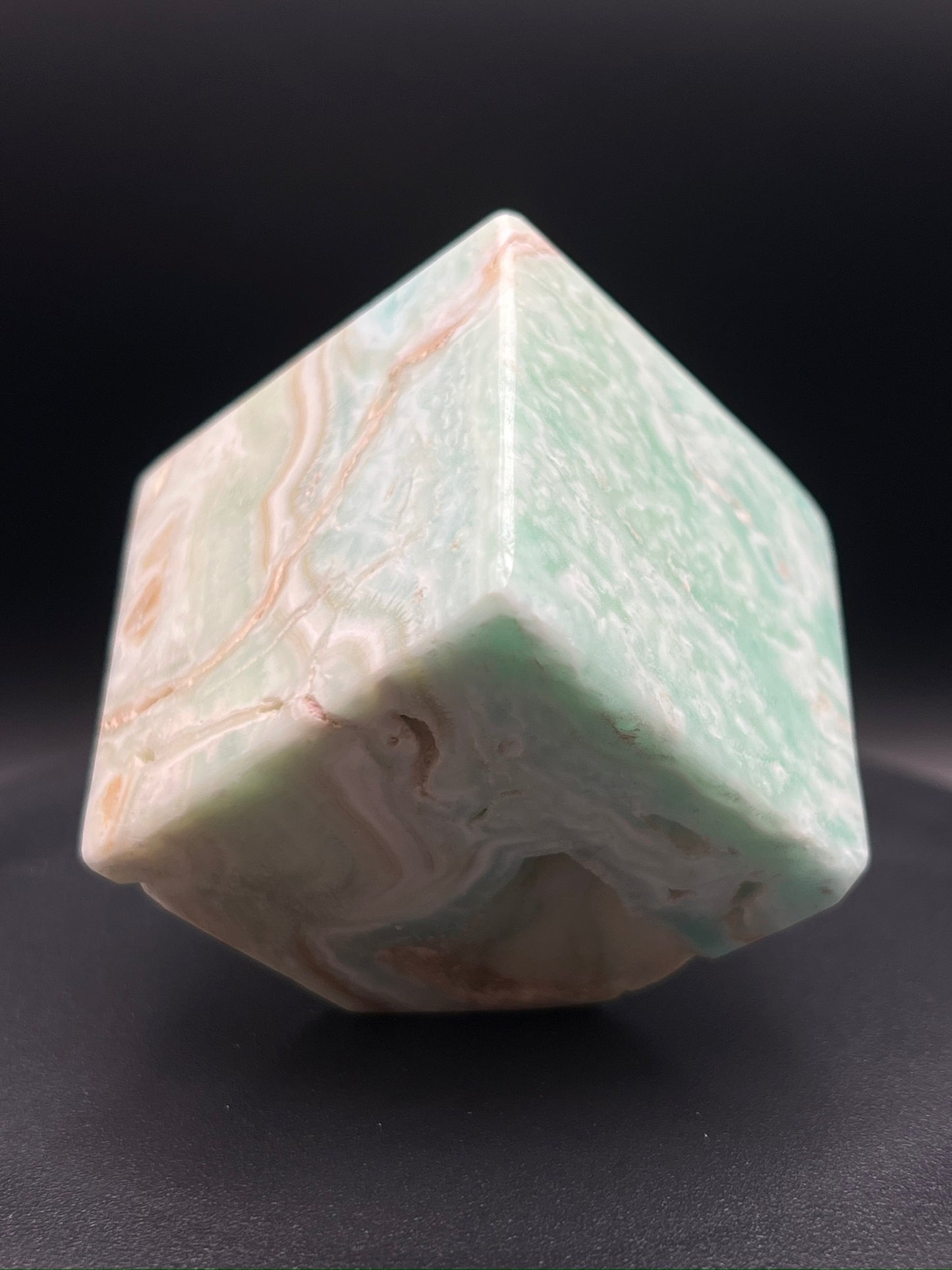 Blue Aragonite Cube Carving