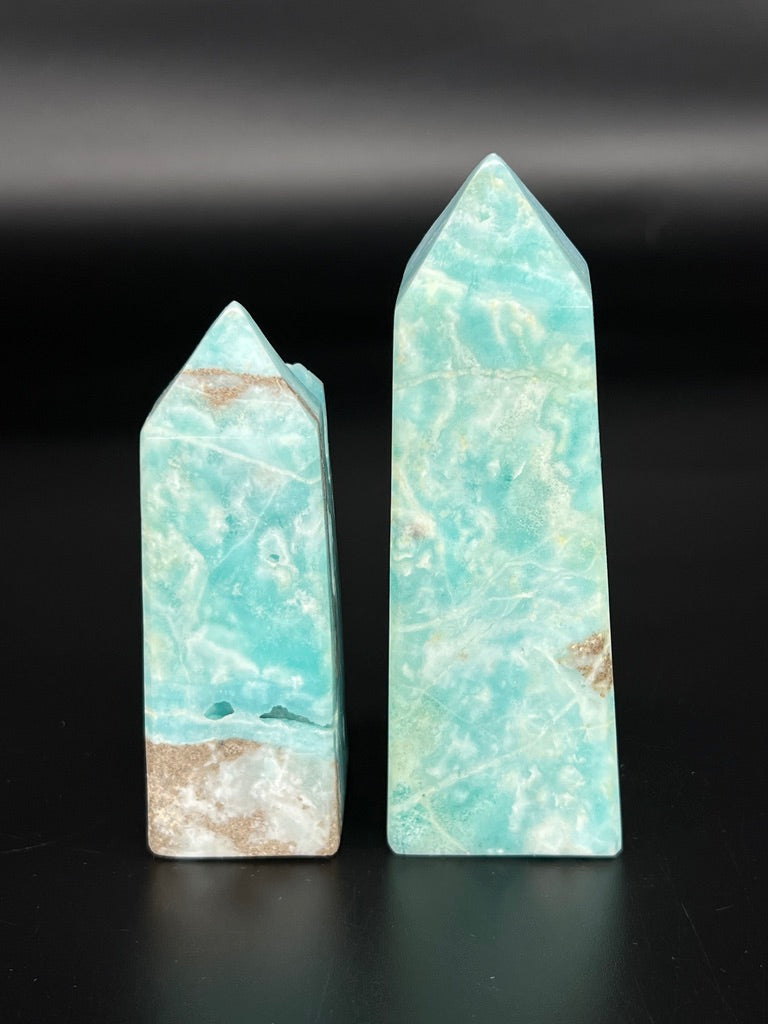 Blue Aragonite Specimen Tower