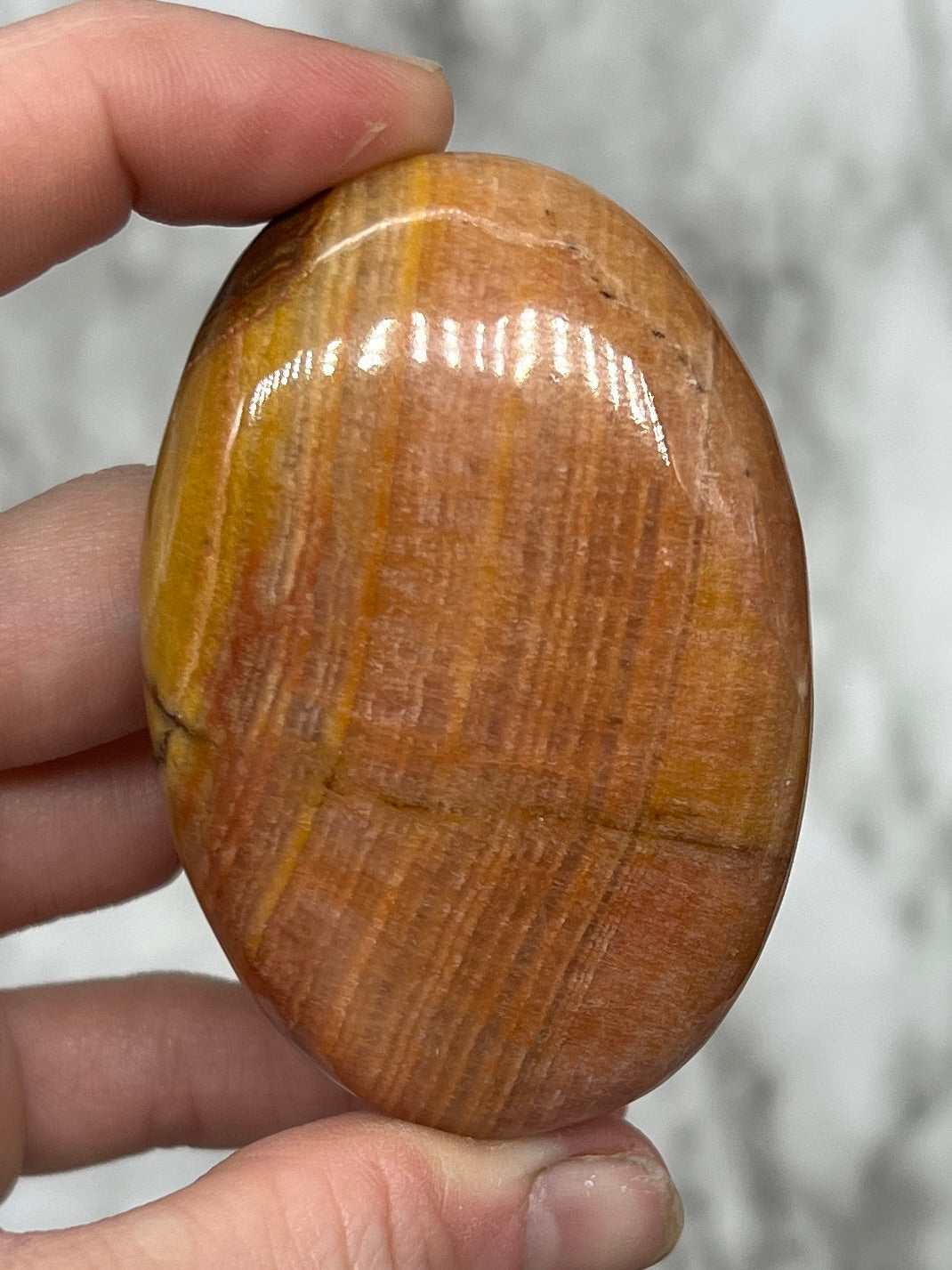 Peach Calcite Palm Stones