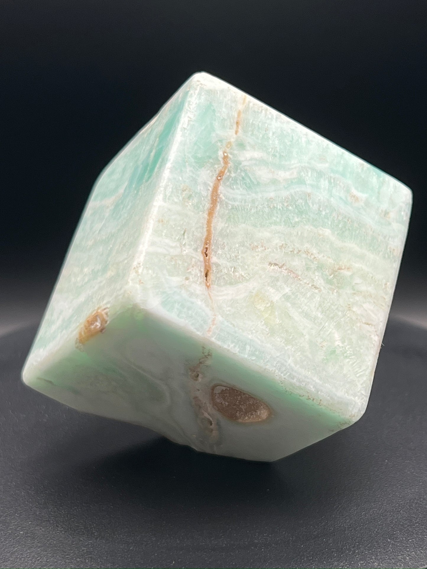 Blue Aragonite Cube Carving