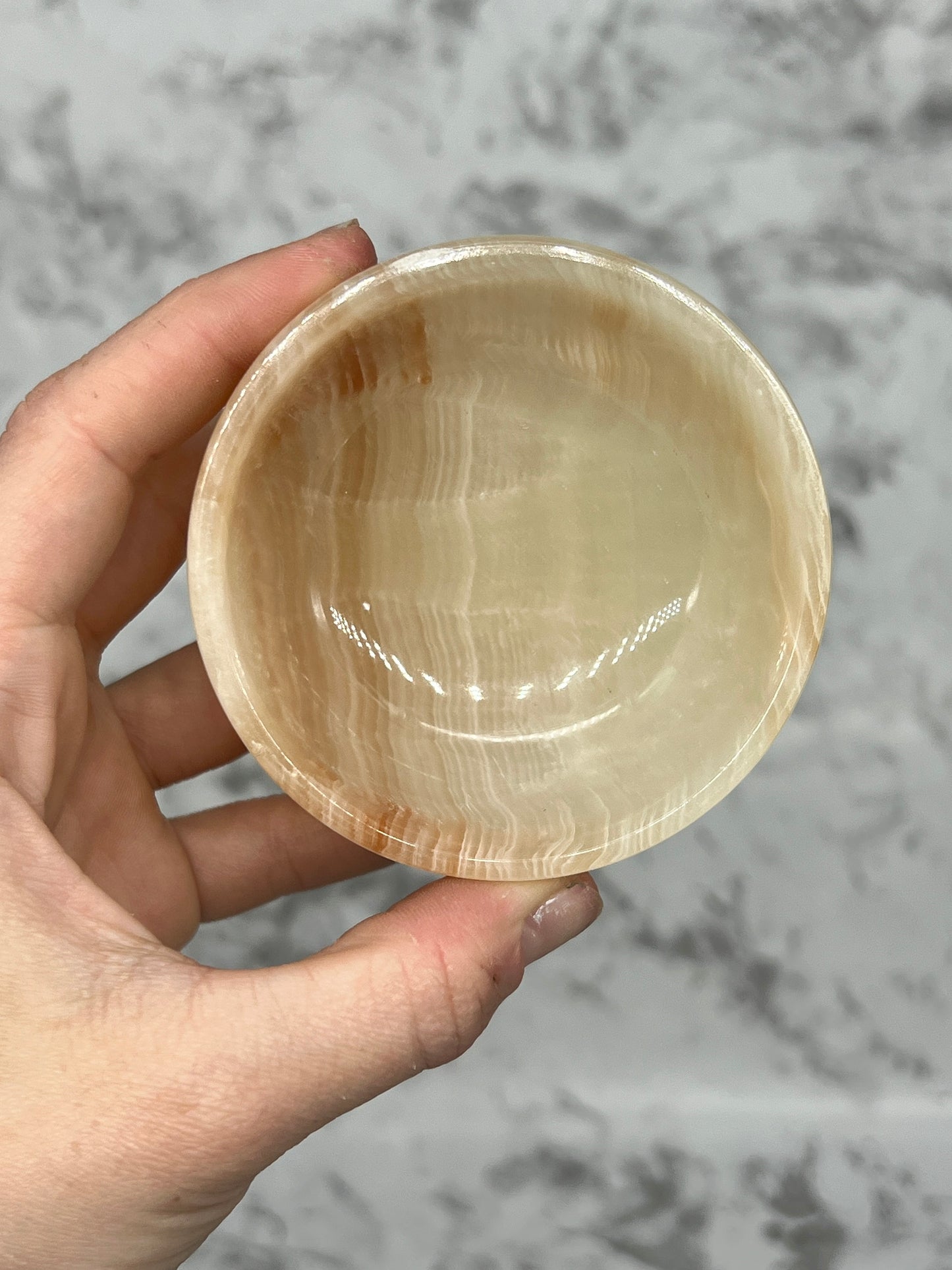 Honey Calcite Mini Bowl / Carving