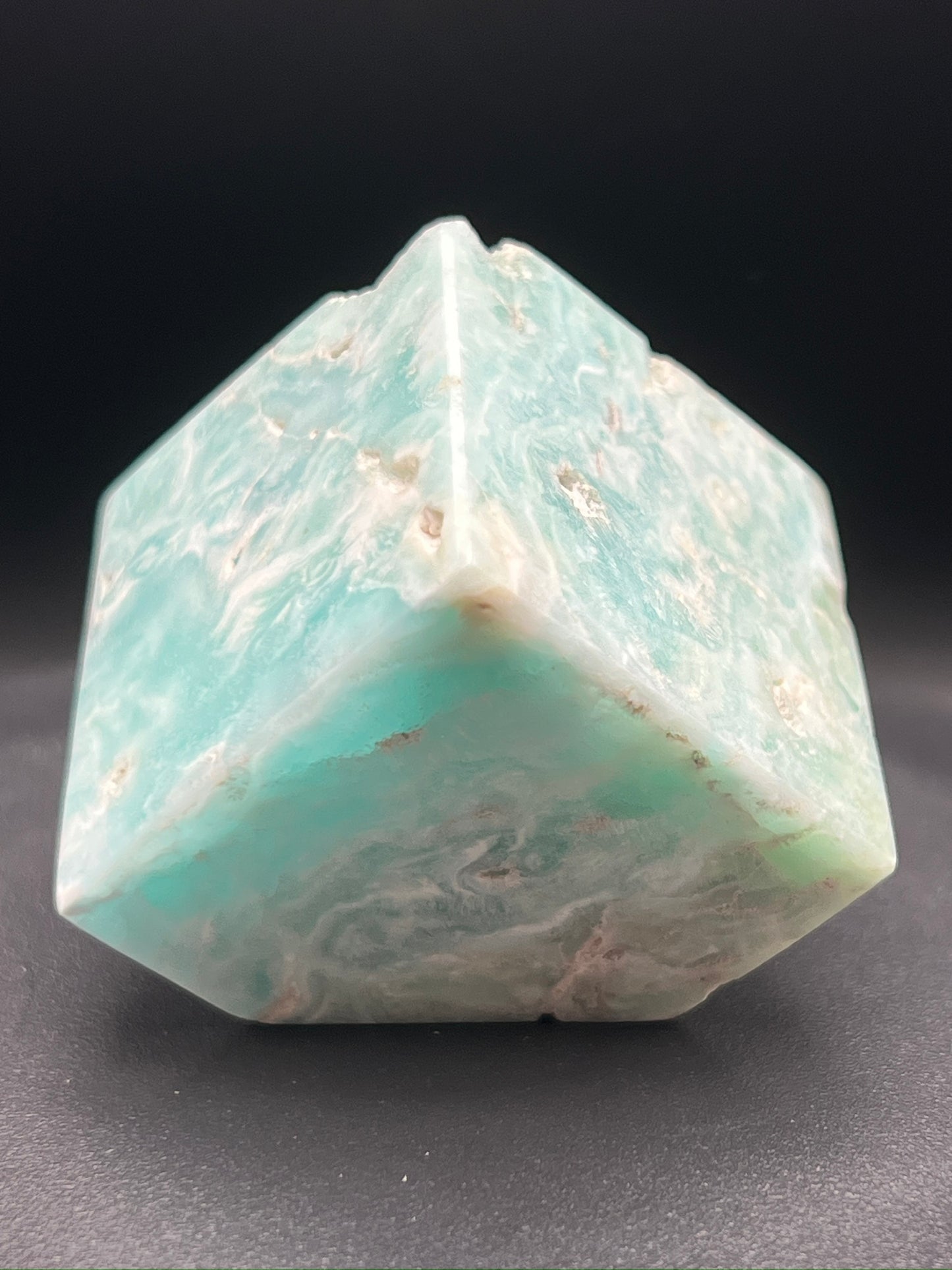 Blue Aragonite Cube Carving