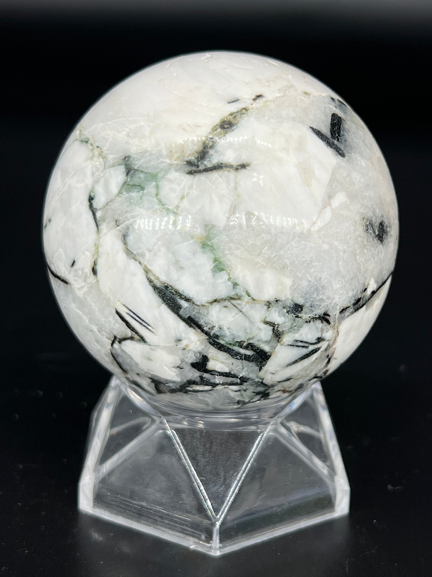 Black Tourmaline with Albite Sphere