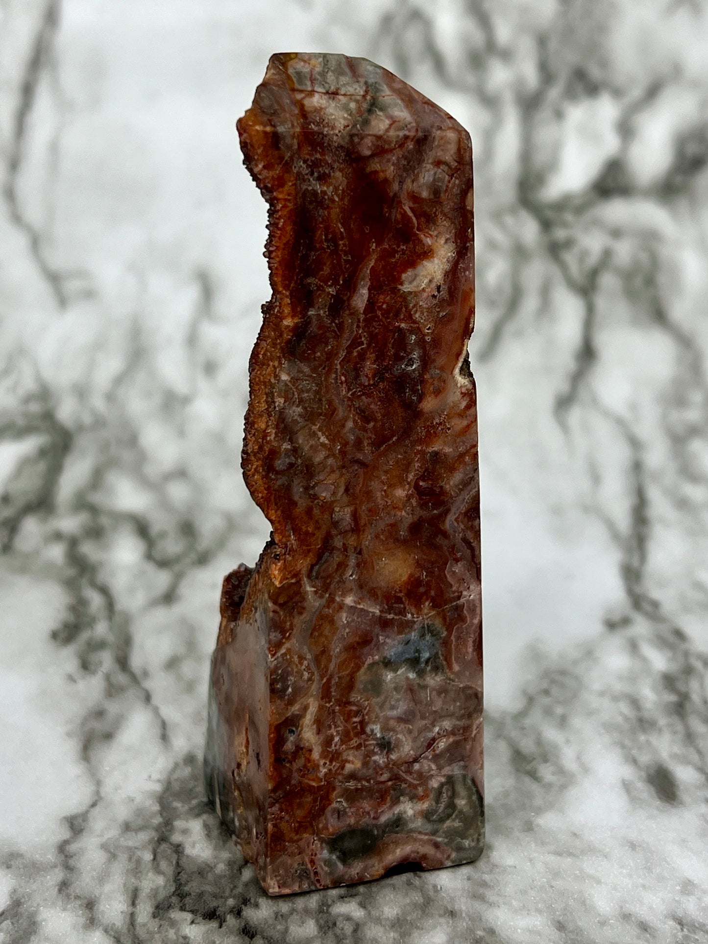 Red Druzy Sphalerite & Quartz Tower