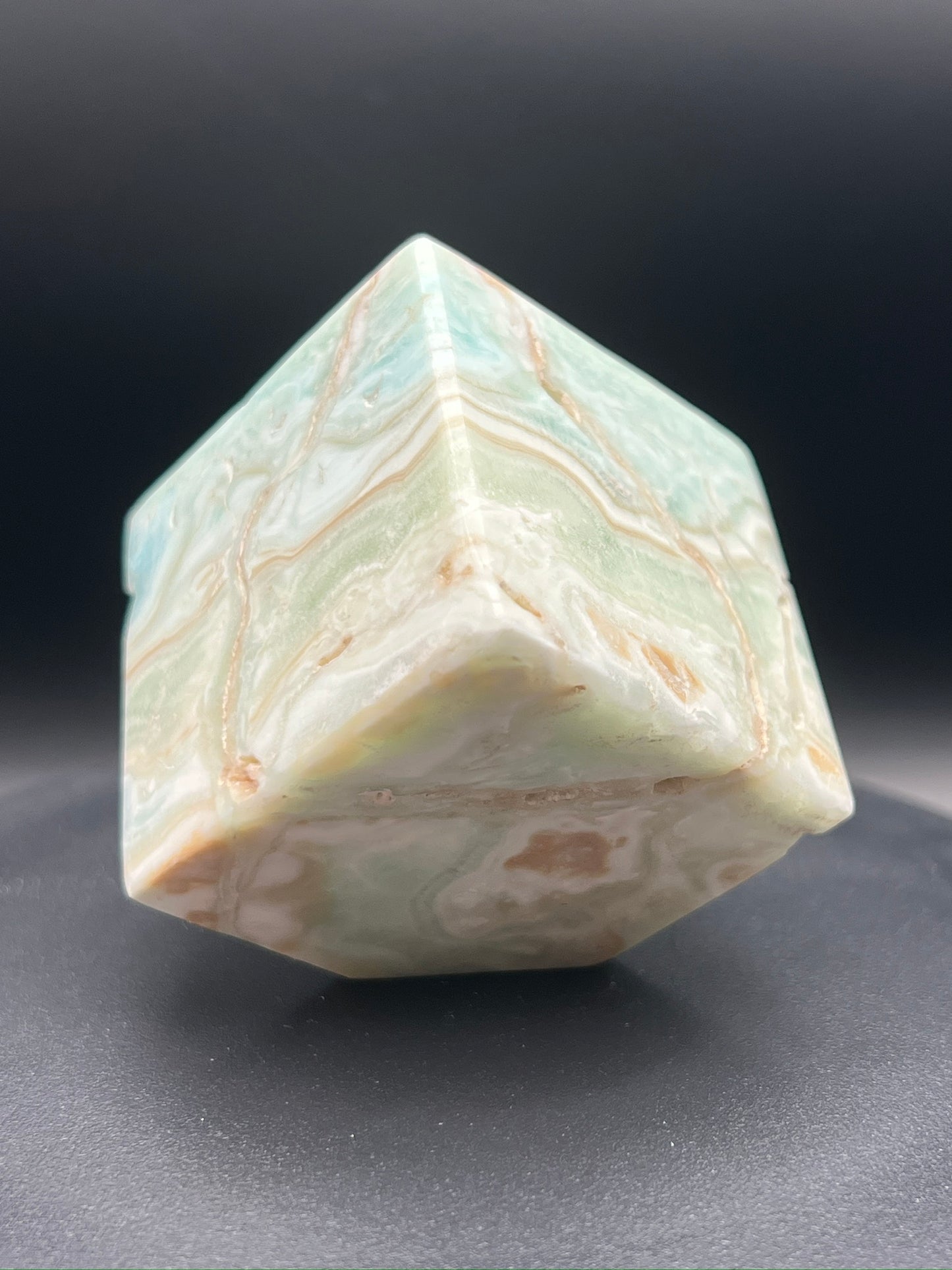 Blue Aragonite Cube Carving