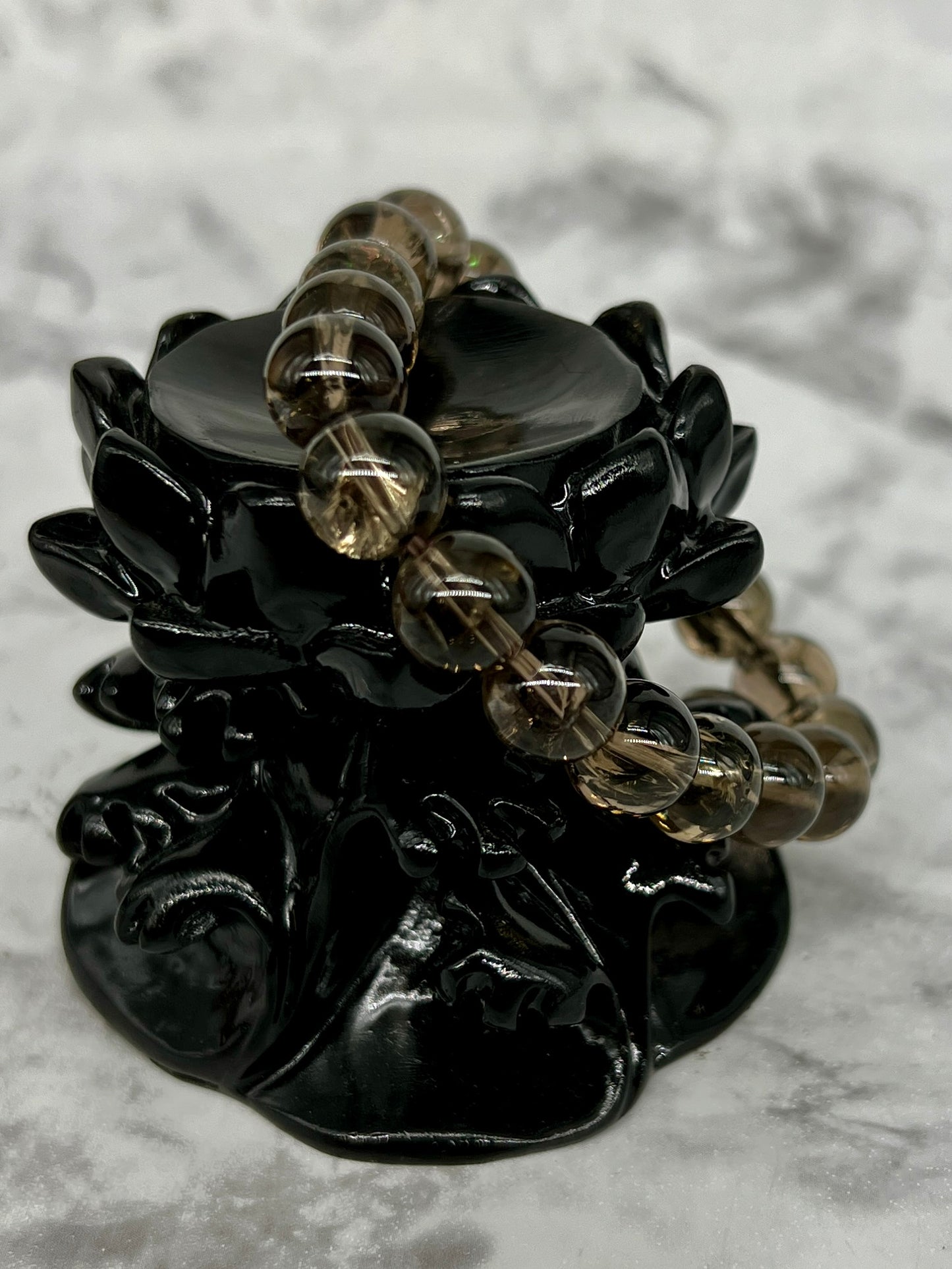 Smokey Quartz 8mm Bracelet π Rainbow Inclusions