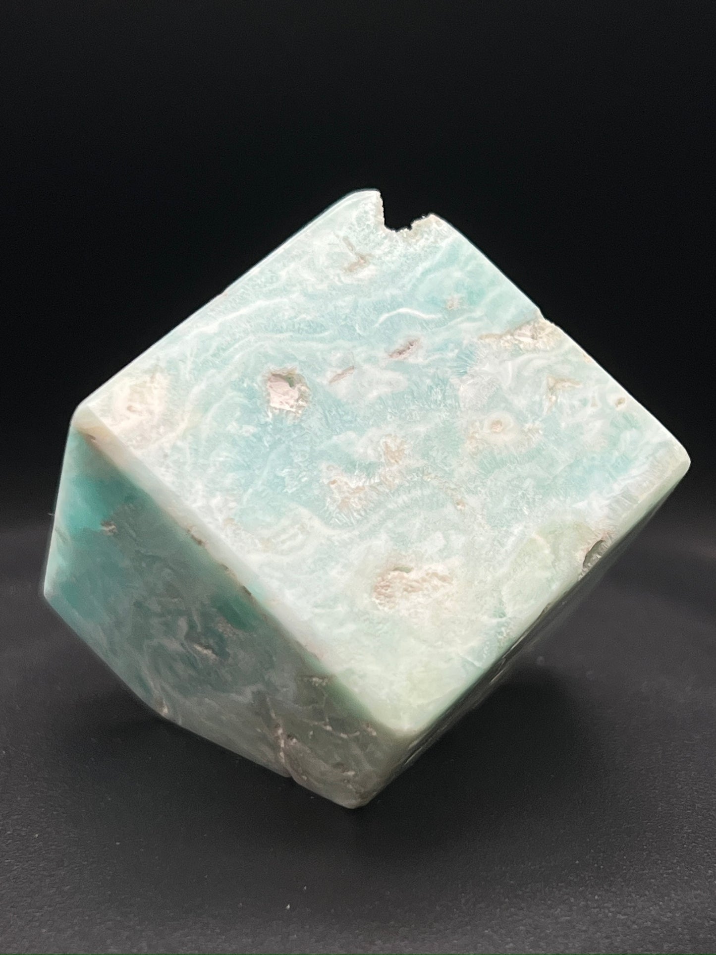 Blue Aragonite Cube Carving