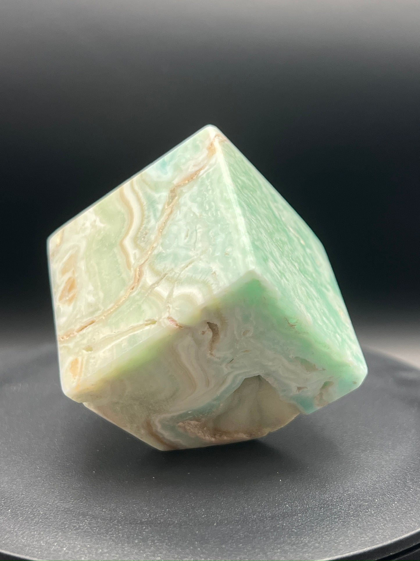 Blue Aragonite Cube Carving