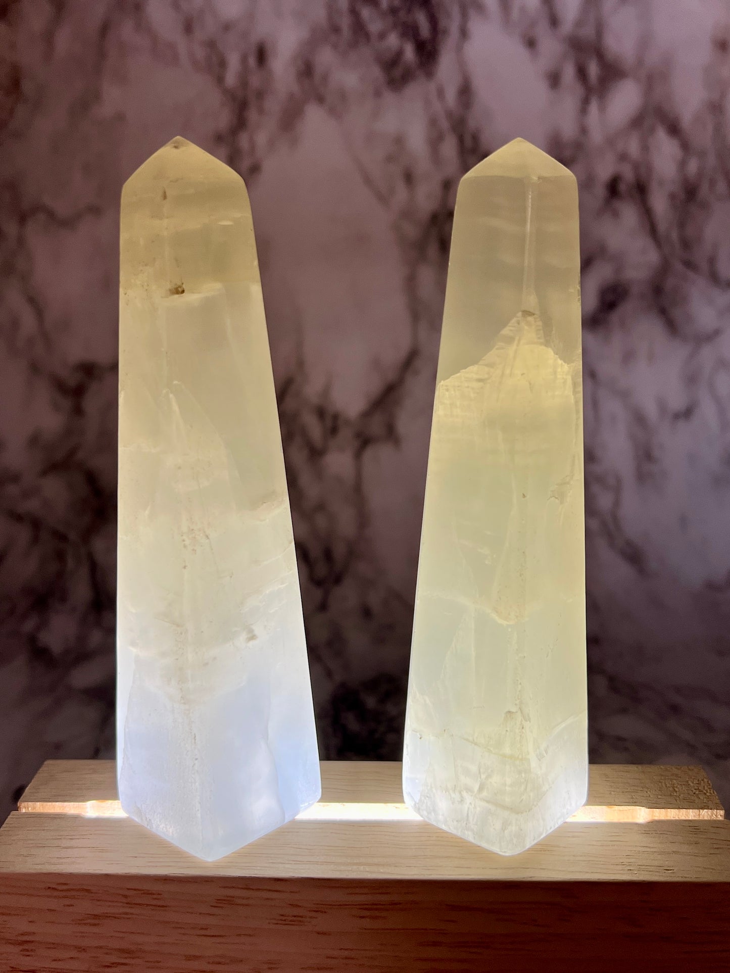 Silky White Calcite Tower