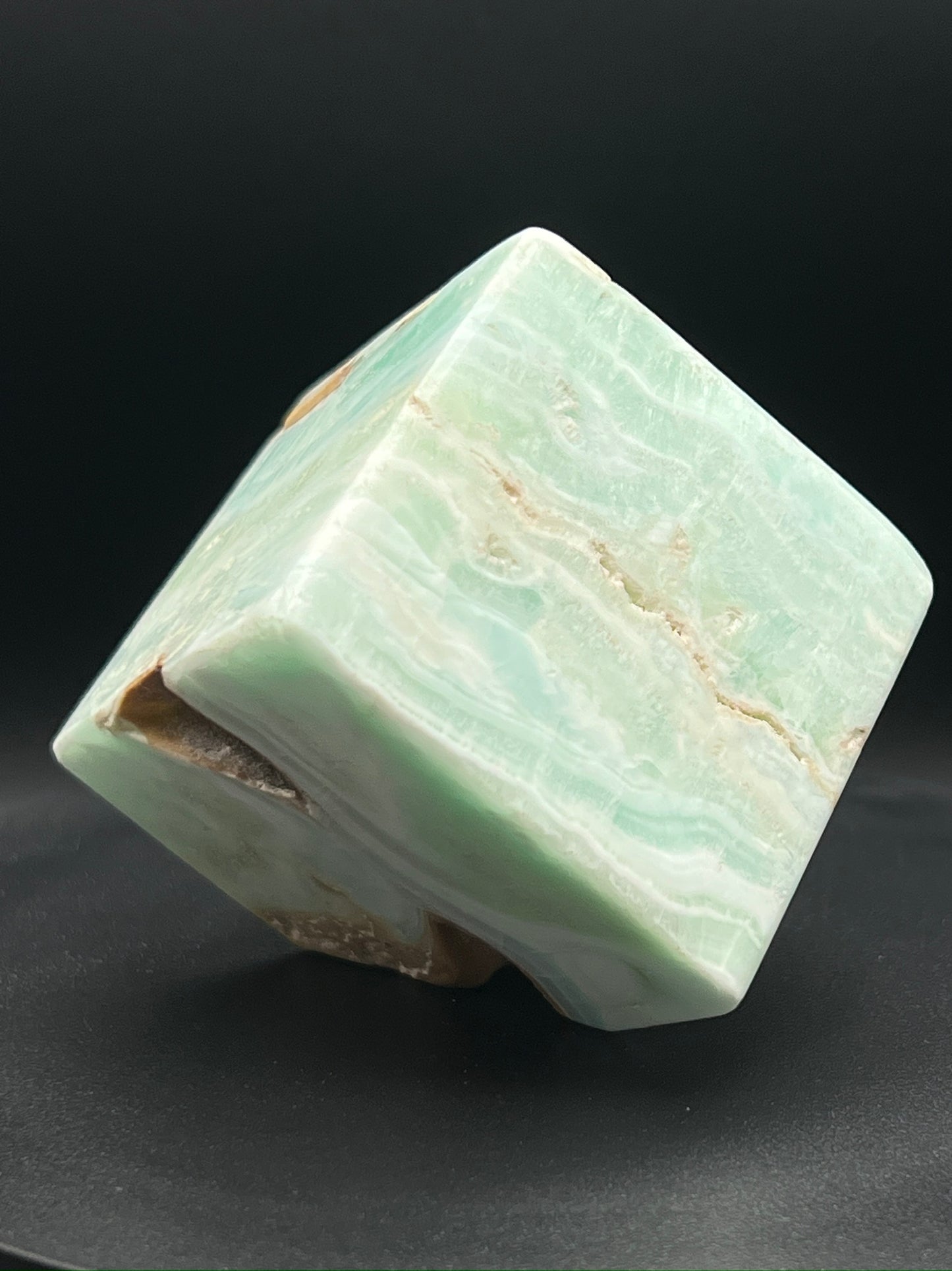 Blue Aragonite Cube Carving