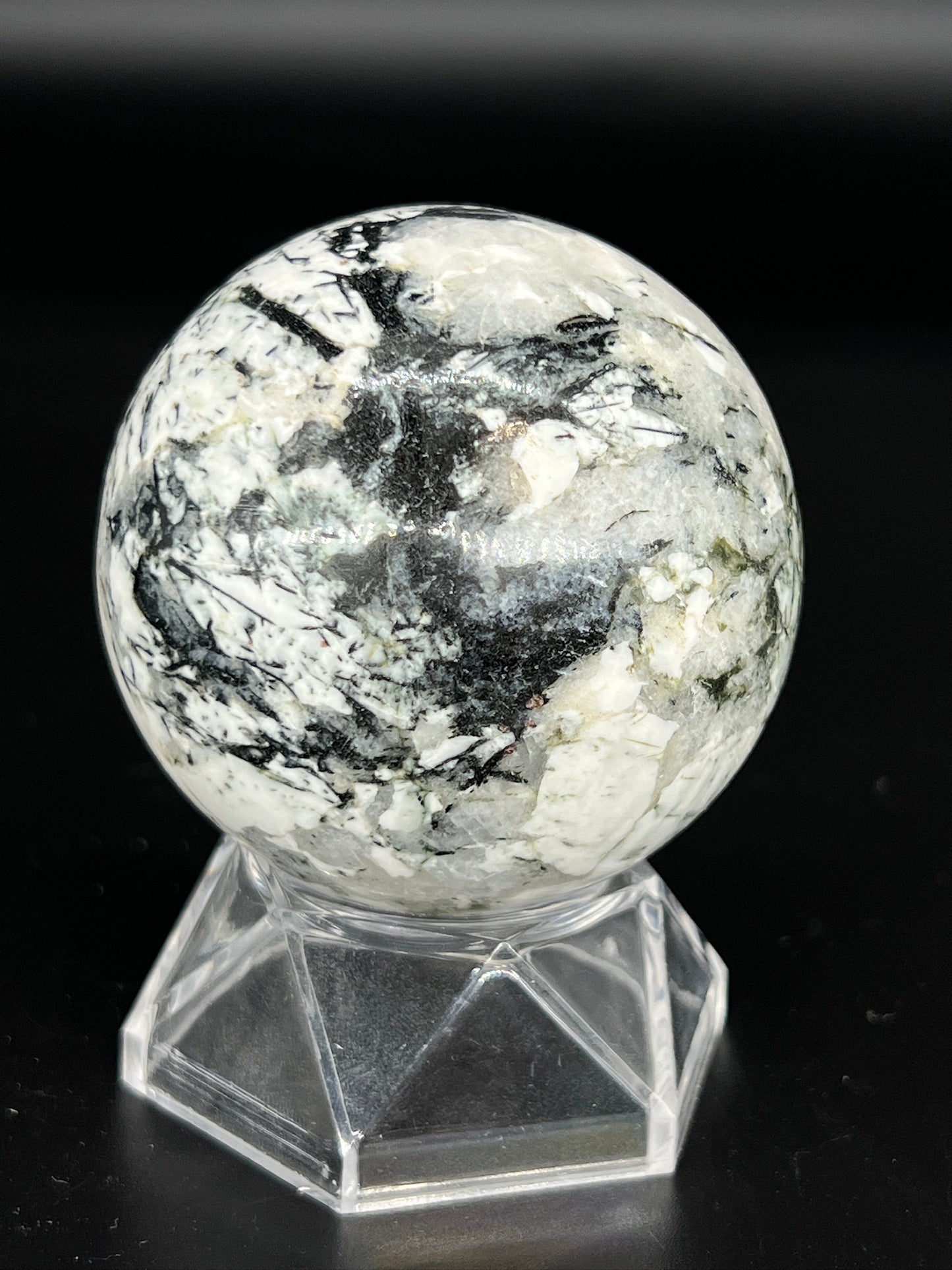 Black Tourmaline with Albite Sphere