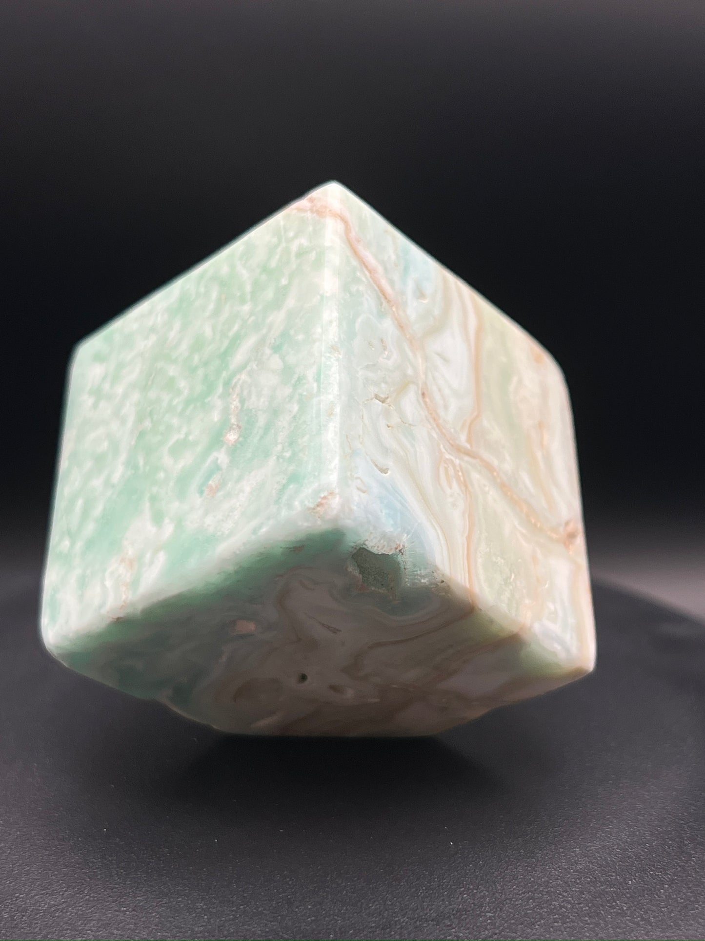 Blue Aragonite Cube Carving