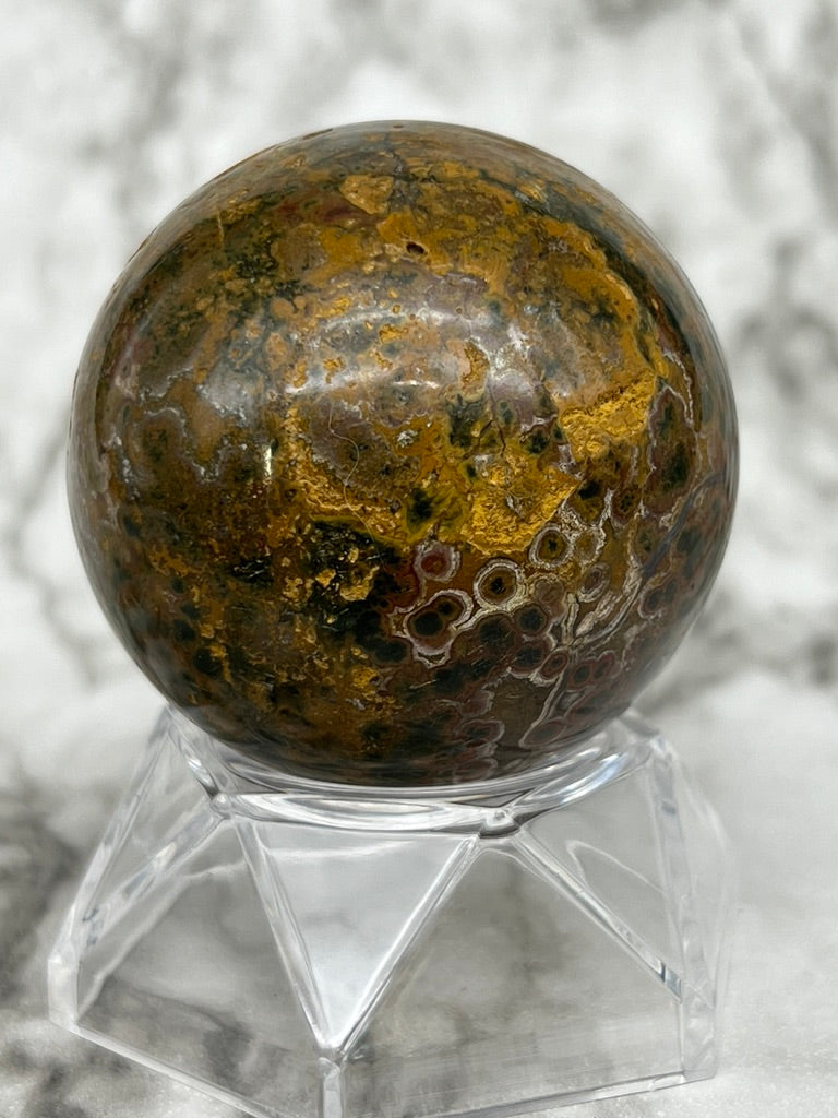 Orbicular Ocean Jasper Sphere