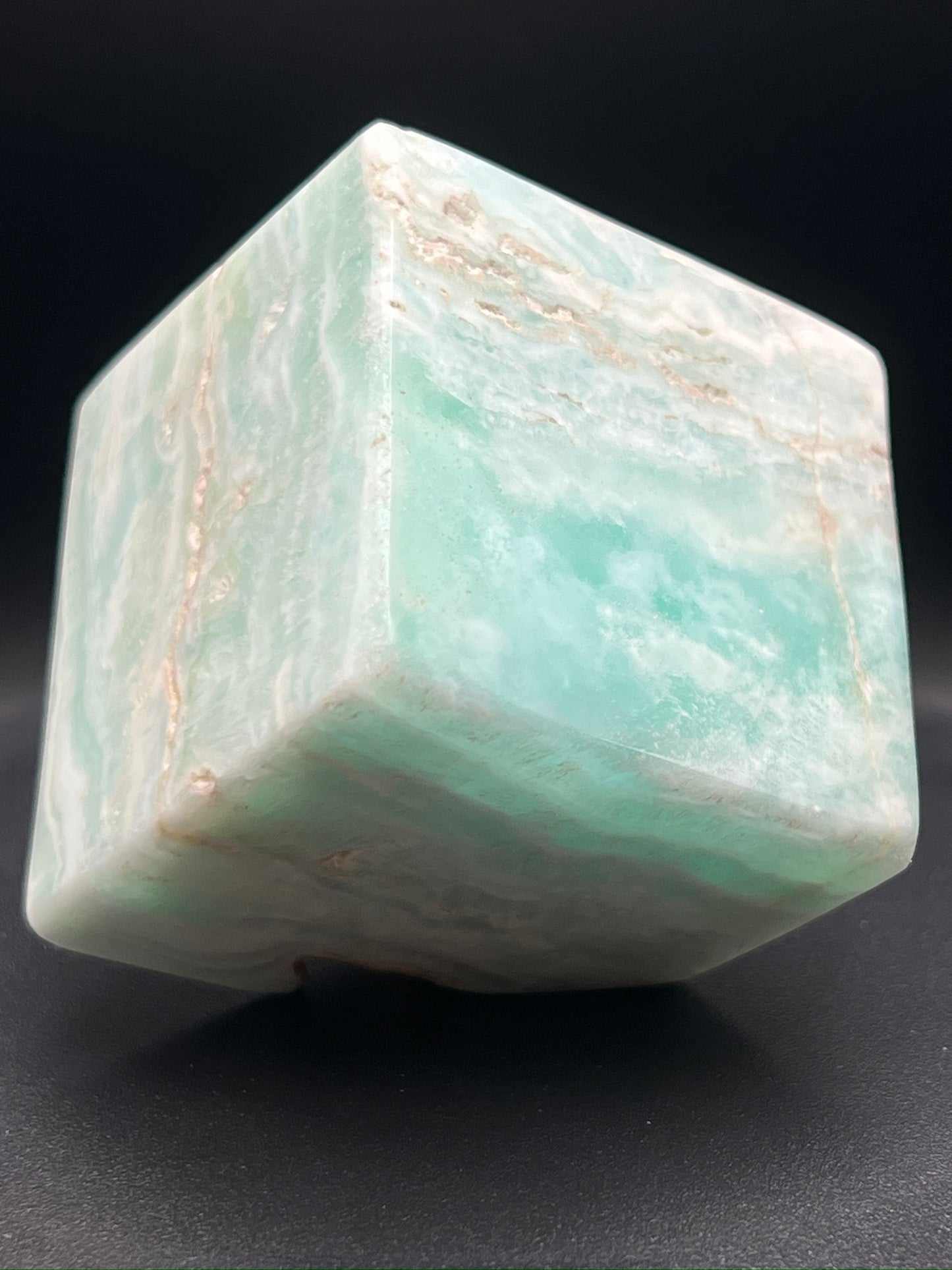 Blue Aragonite Cube Carving