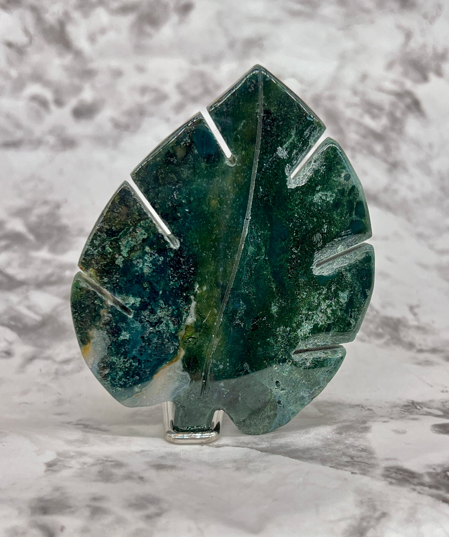 Ocean Jasper Leaf Carving