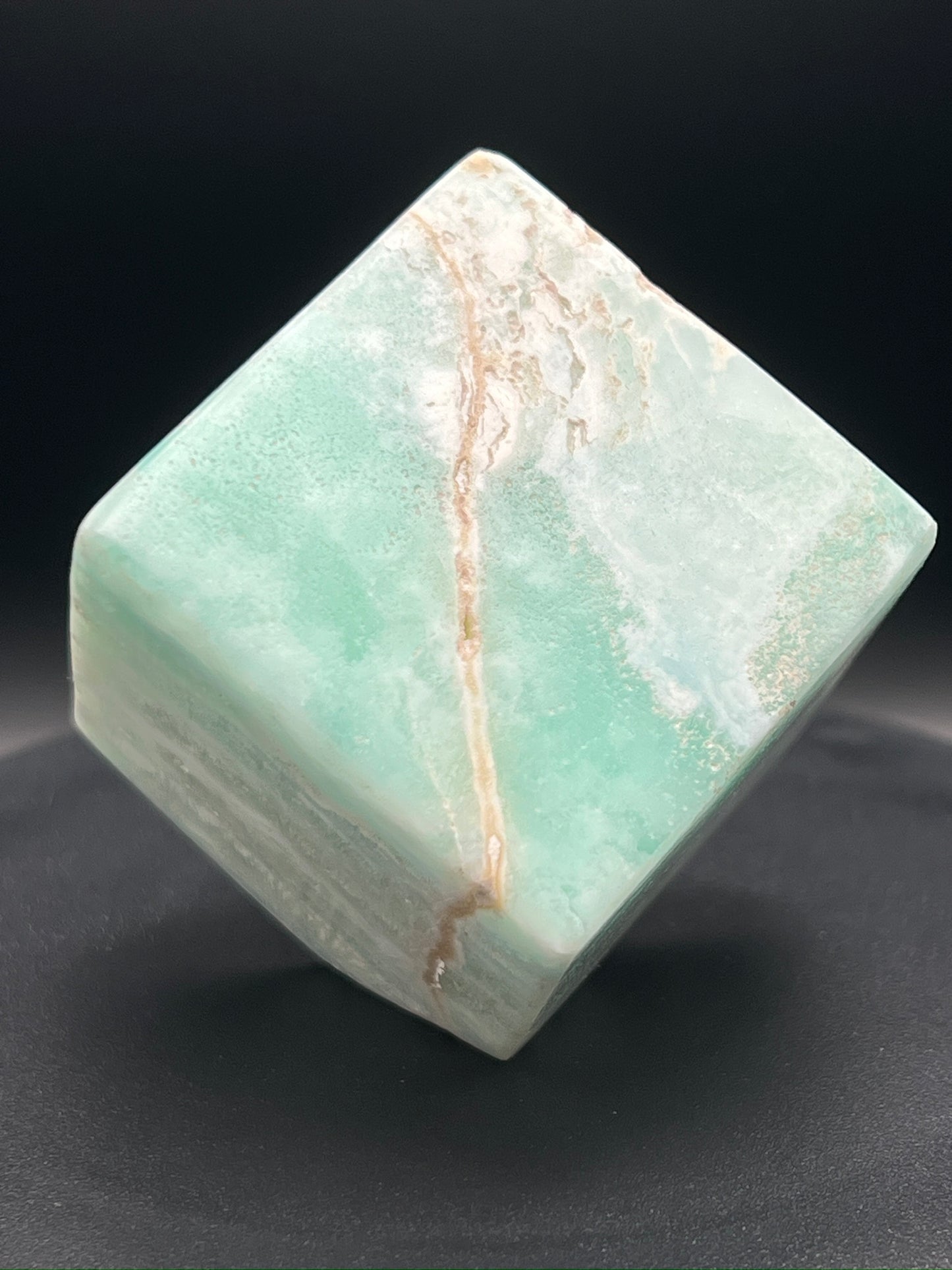 Blue Aragonite Cube Carving