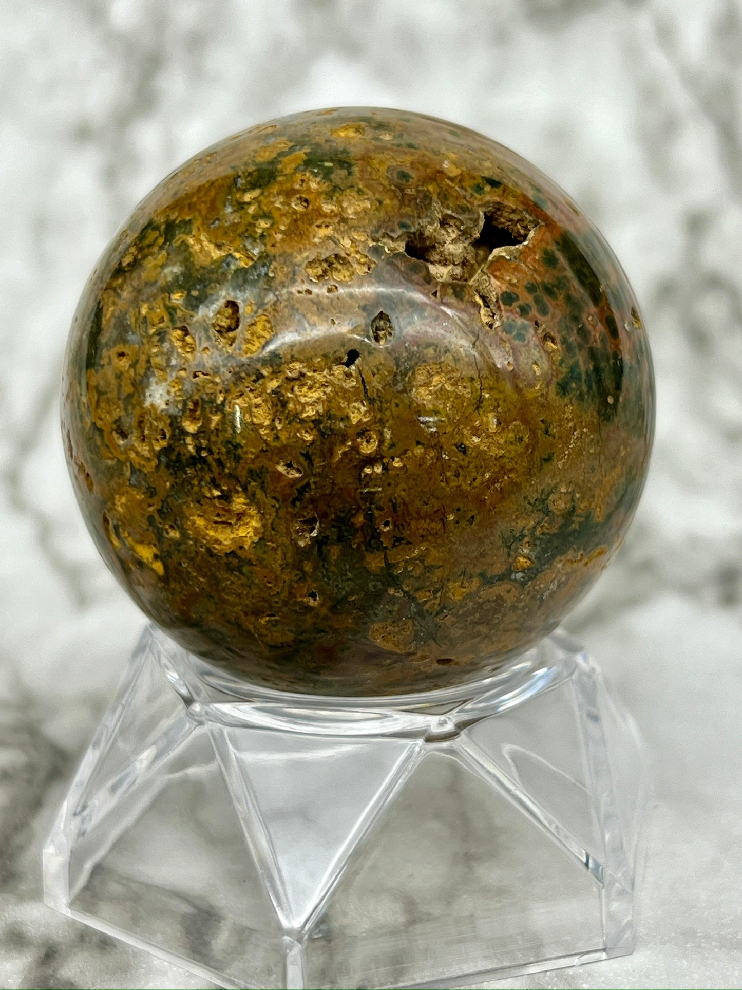 Orbicular Ocean Jasper Sphere