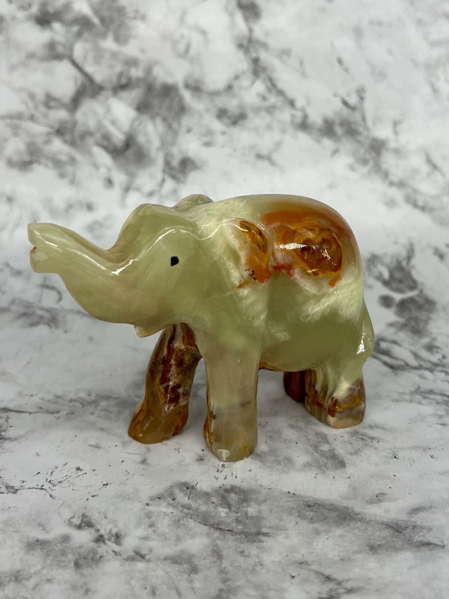 Green Onyx Elephant Carving