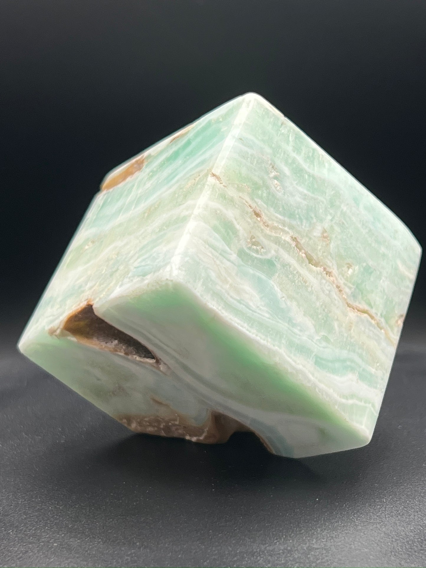 Blue Aragonite Cube Carving