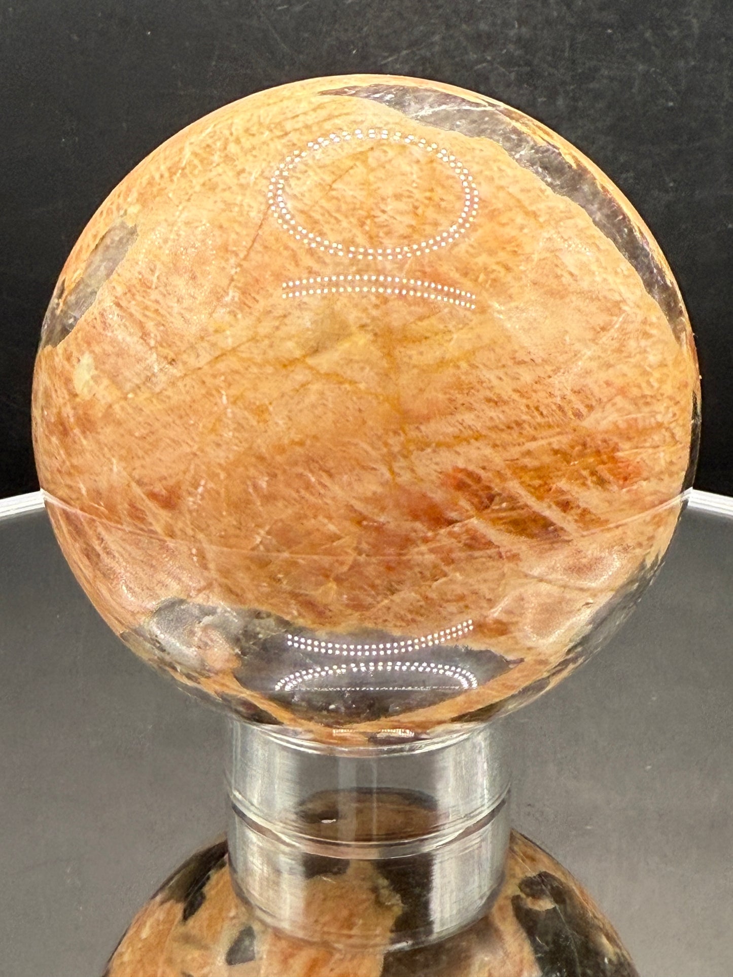 Orange Moonstone and Smokey Quartz Sphere