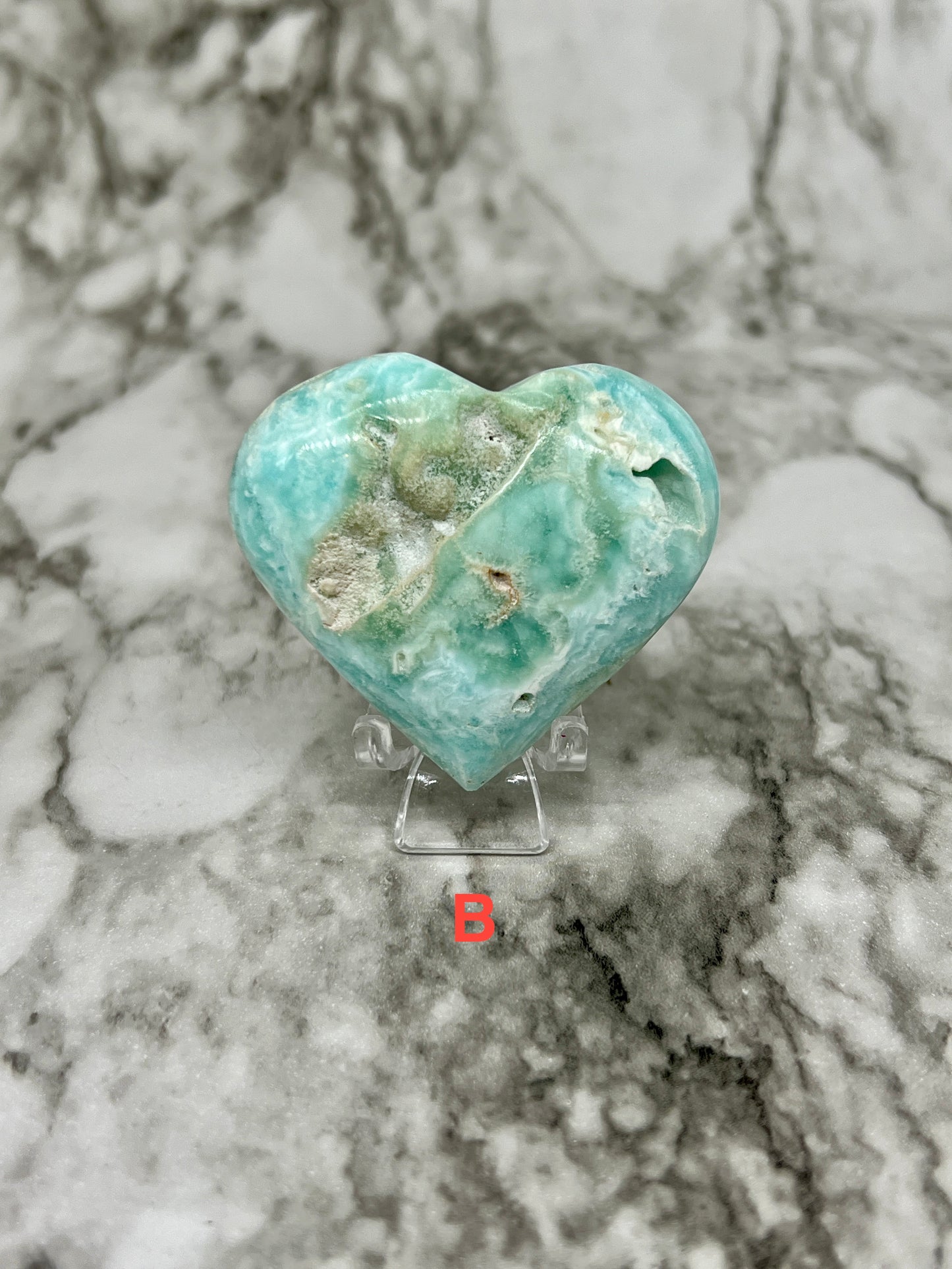 Blue Aragonite & Smithsonite Heart