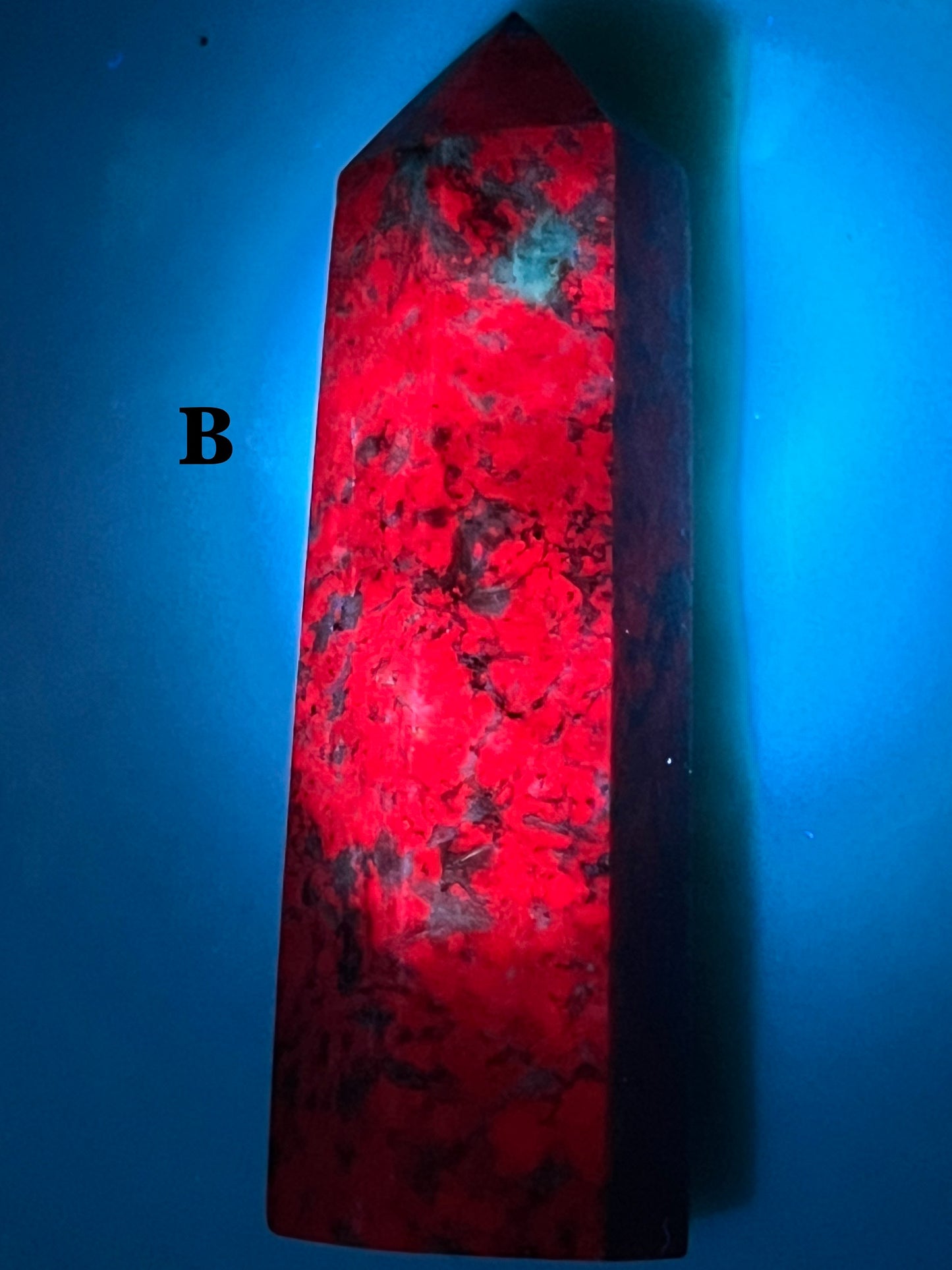 UV-Reactive Ruby Fuchsite Point