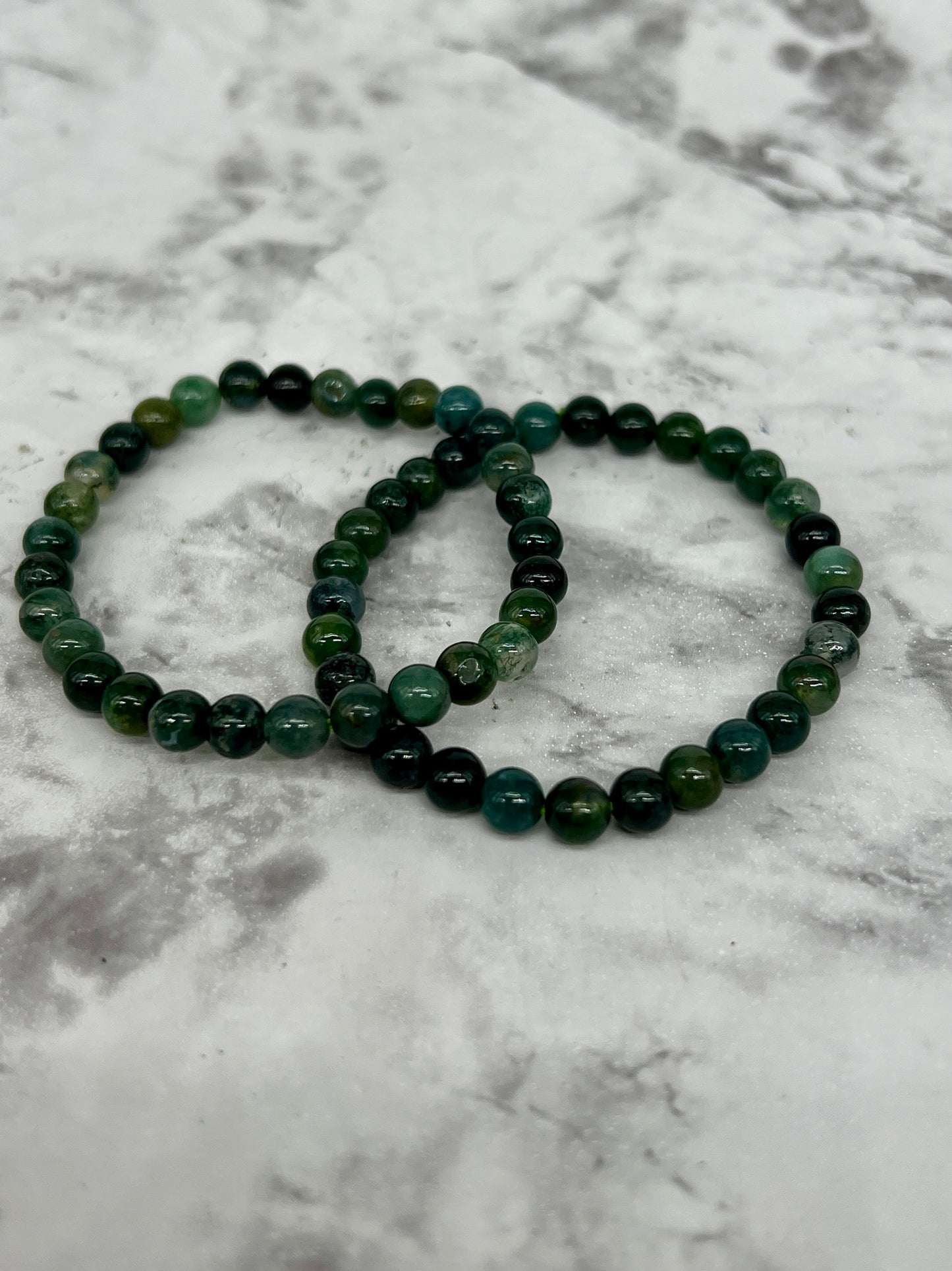 Moss Agate 6mm Bracelet