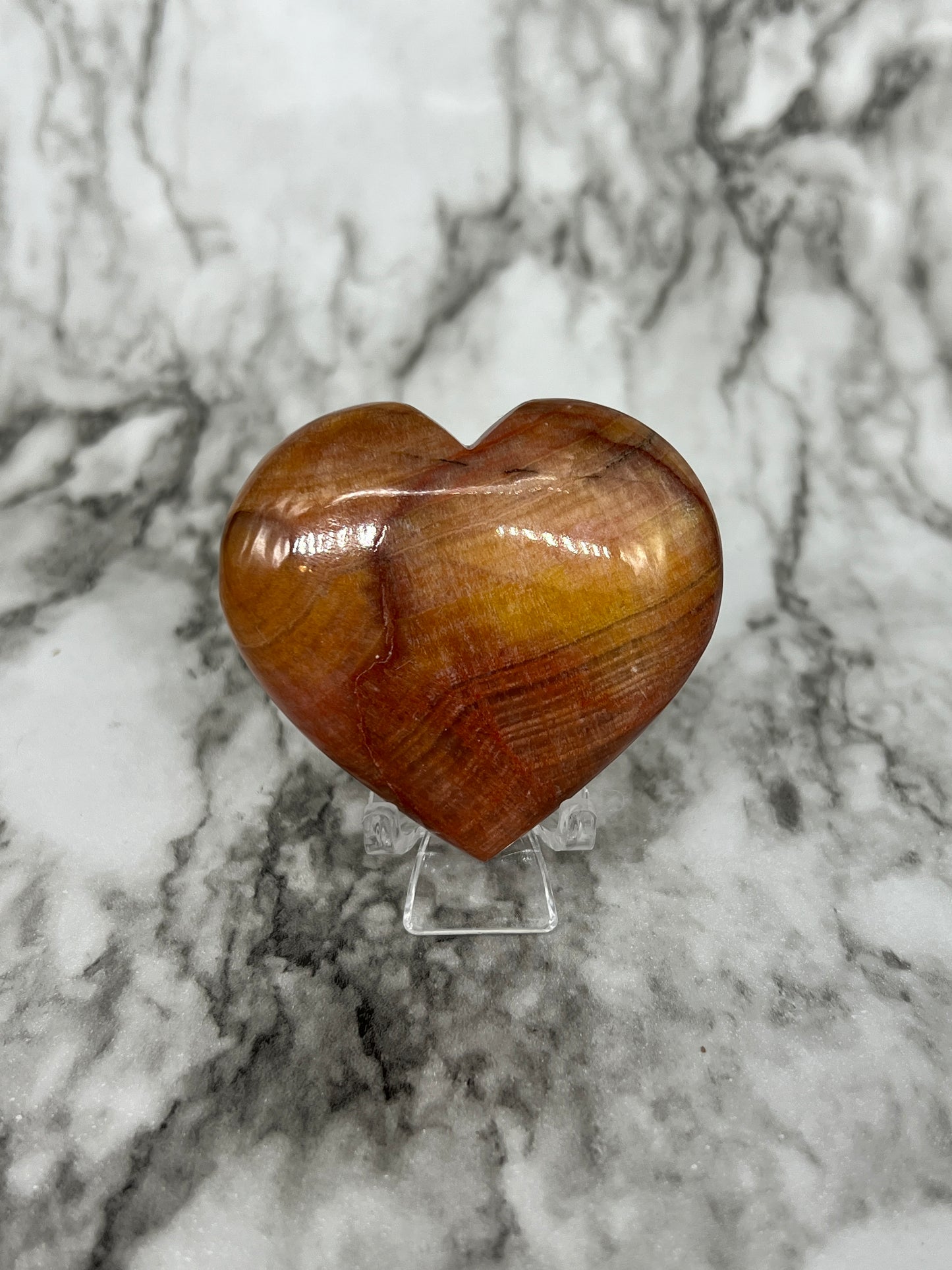 Peach Calcite Heart Carving