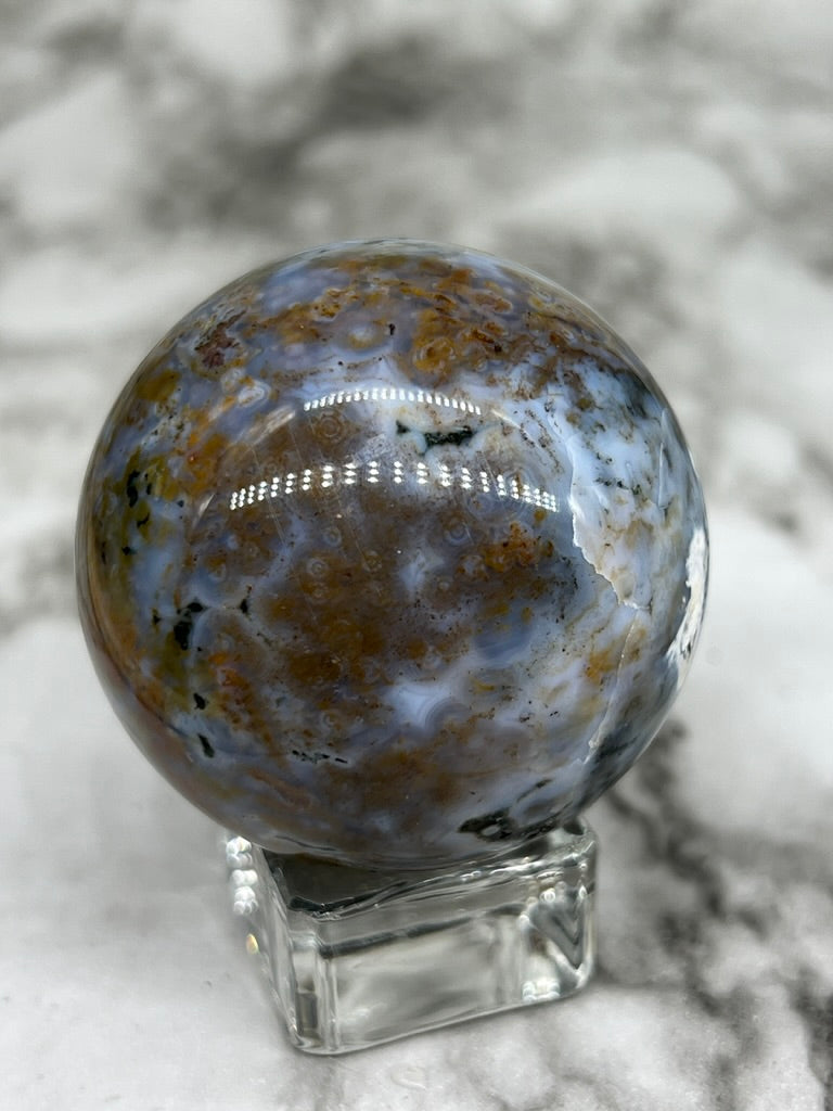 Orbicular Ocean Jasper Sphere