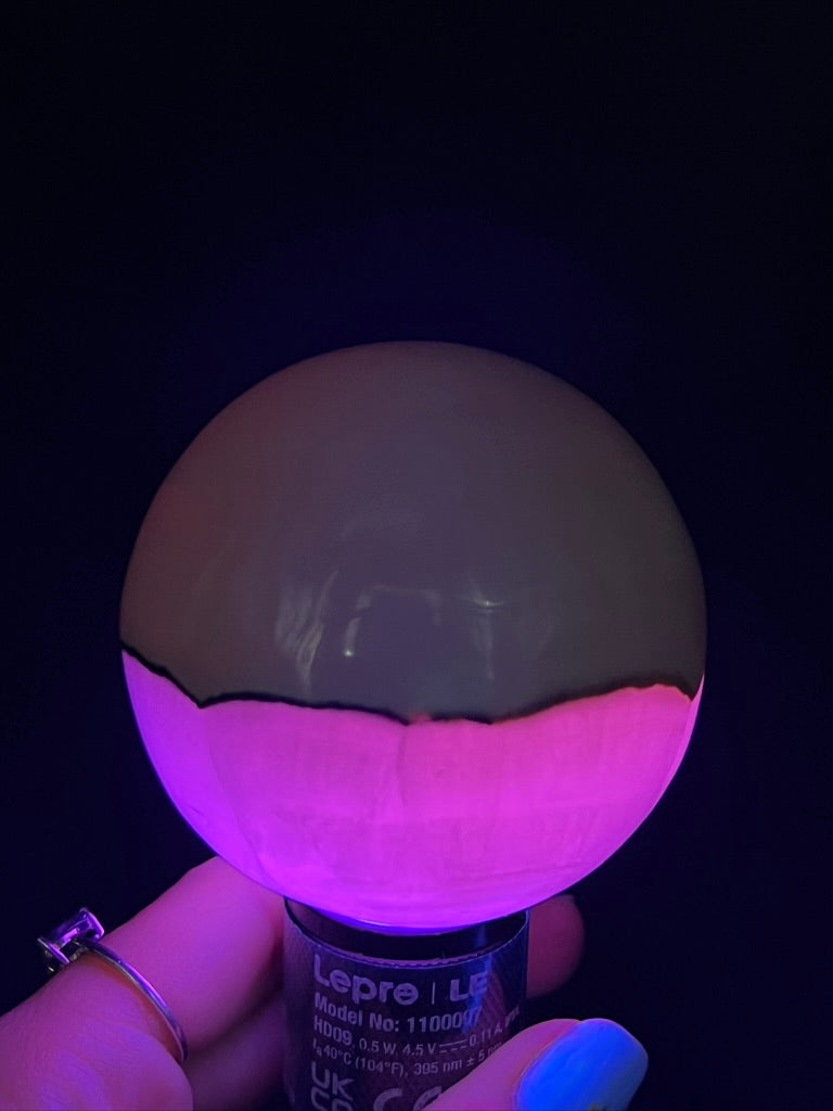 UV-Reactive Smokey-Pink Mangano Sphere
