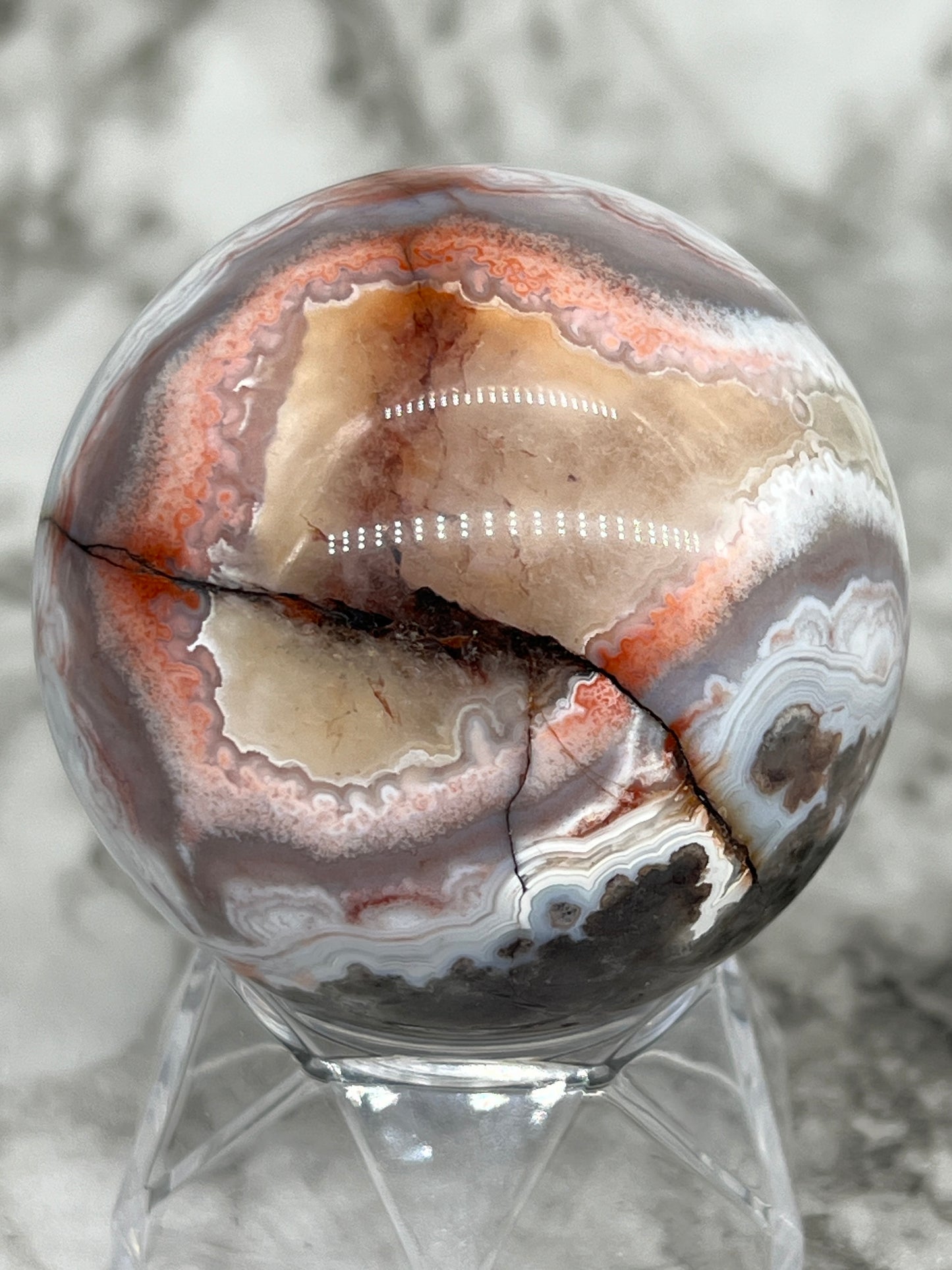 Mexico Crazy Lace Agate Sphere