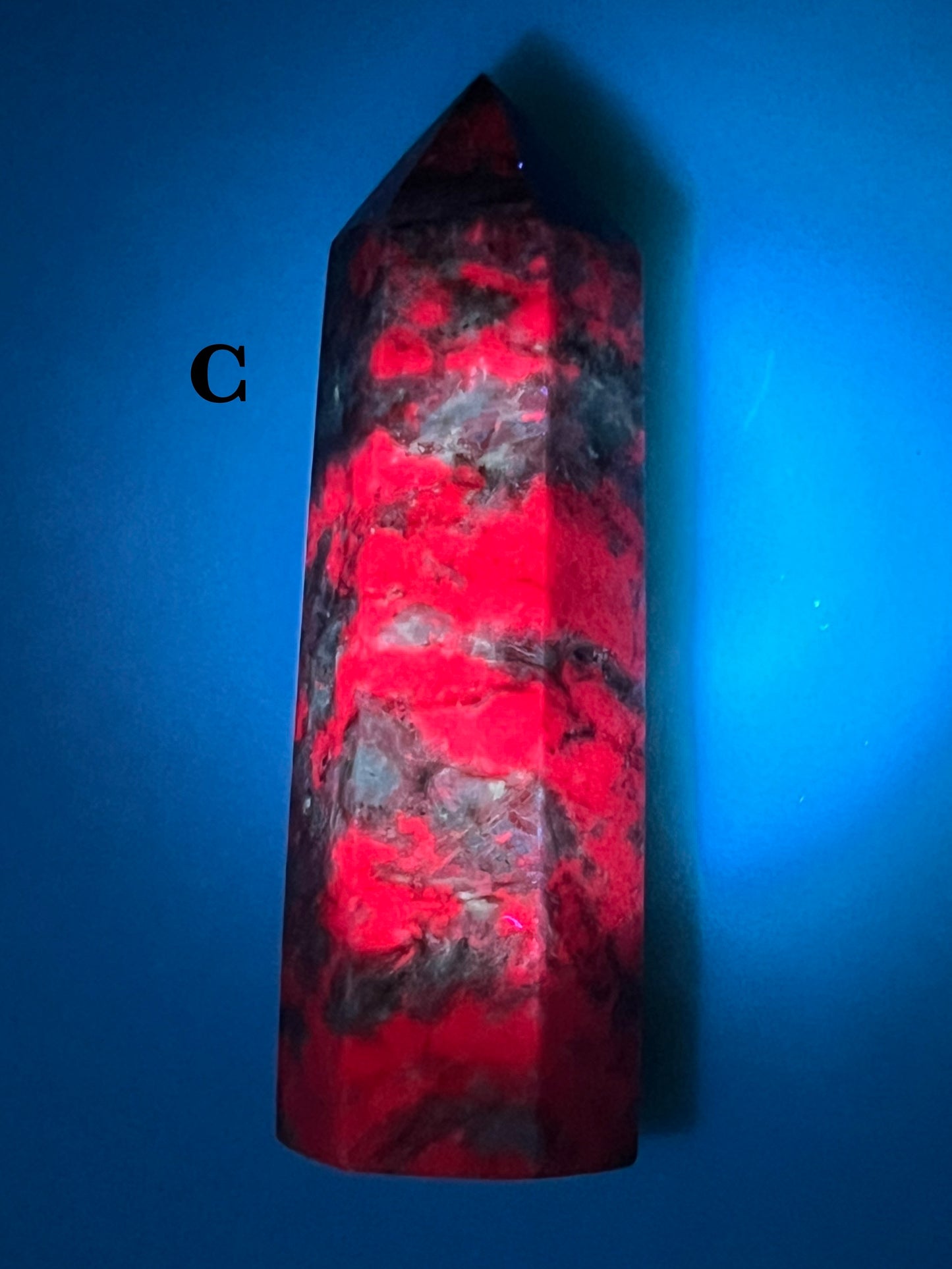 UV-Reactive Ruby Fuchsite Point