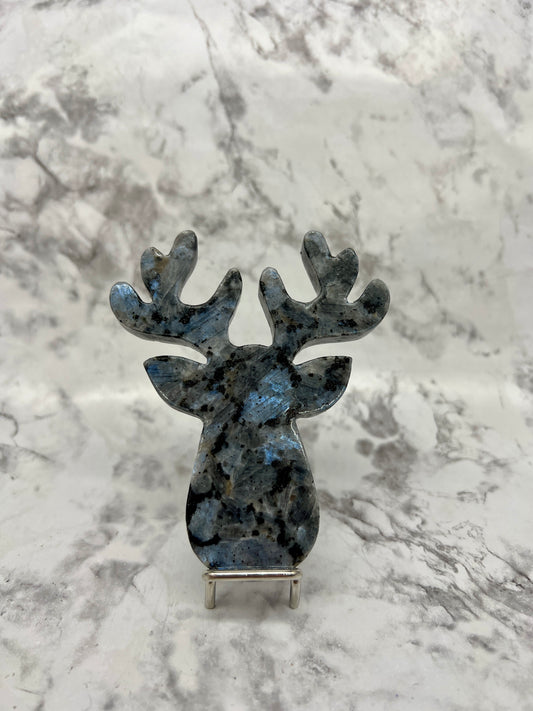 Larvikite Moose Carving