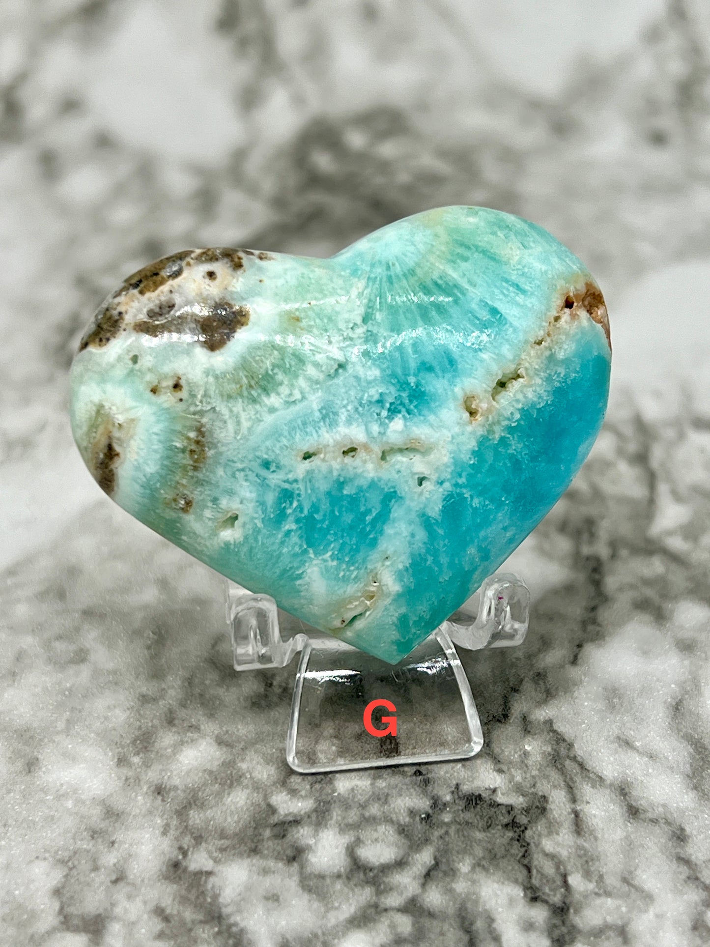 Blue Aragonite & Smithsonite Heart