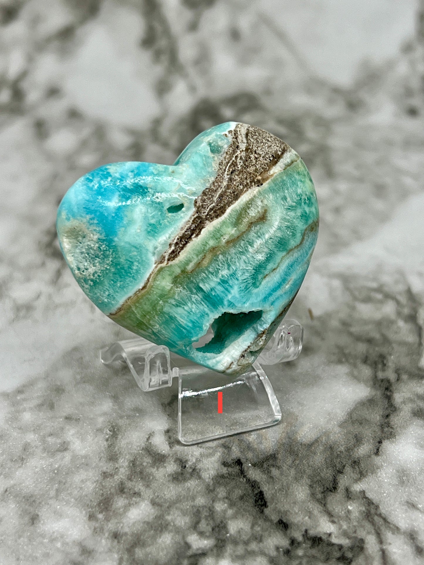 Blue Aragonite & Smithsonite Heart