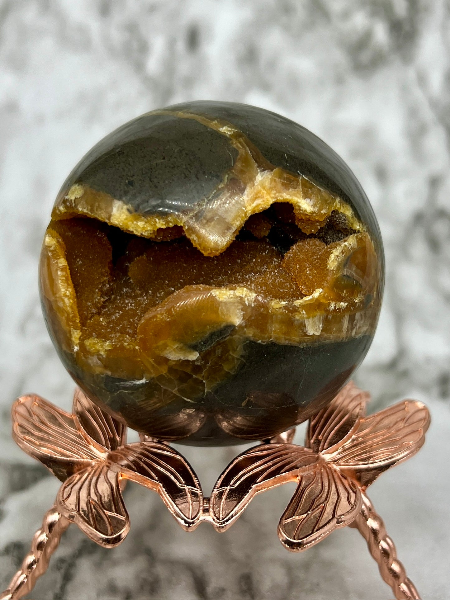 Septarian Druzy Sphere