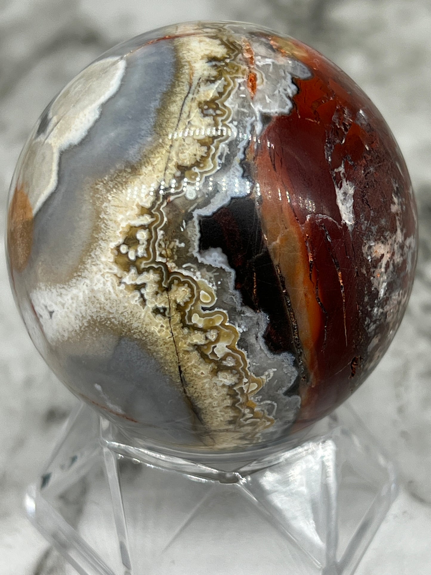 Mexico Crazy Lace Agate Sphere