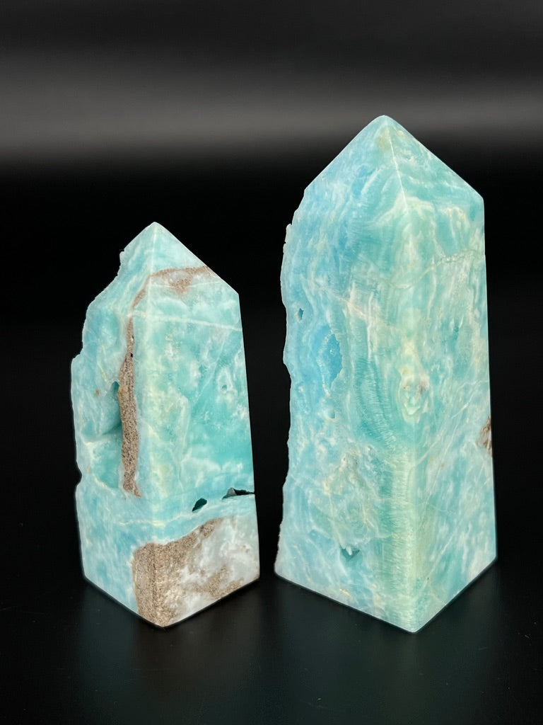 Blue Aragonite Specimen Tower