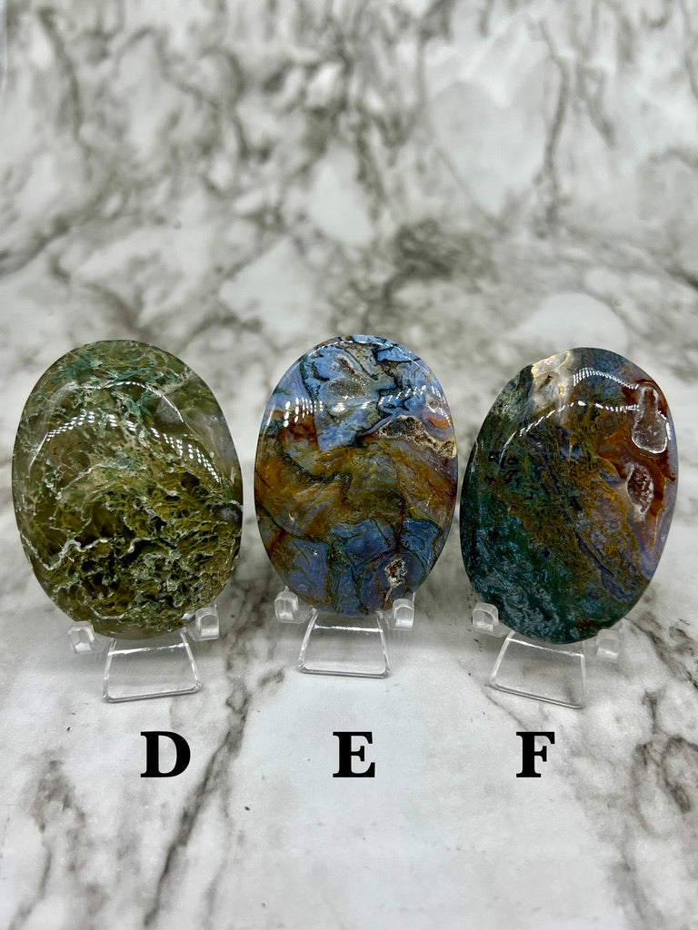 Moss Agate Palm Stone