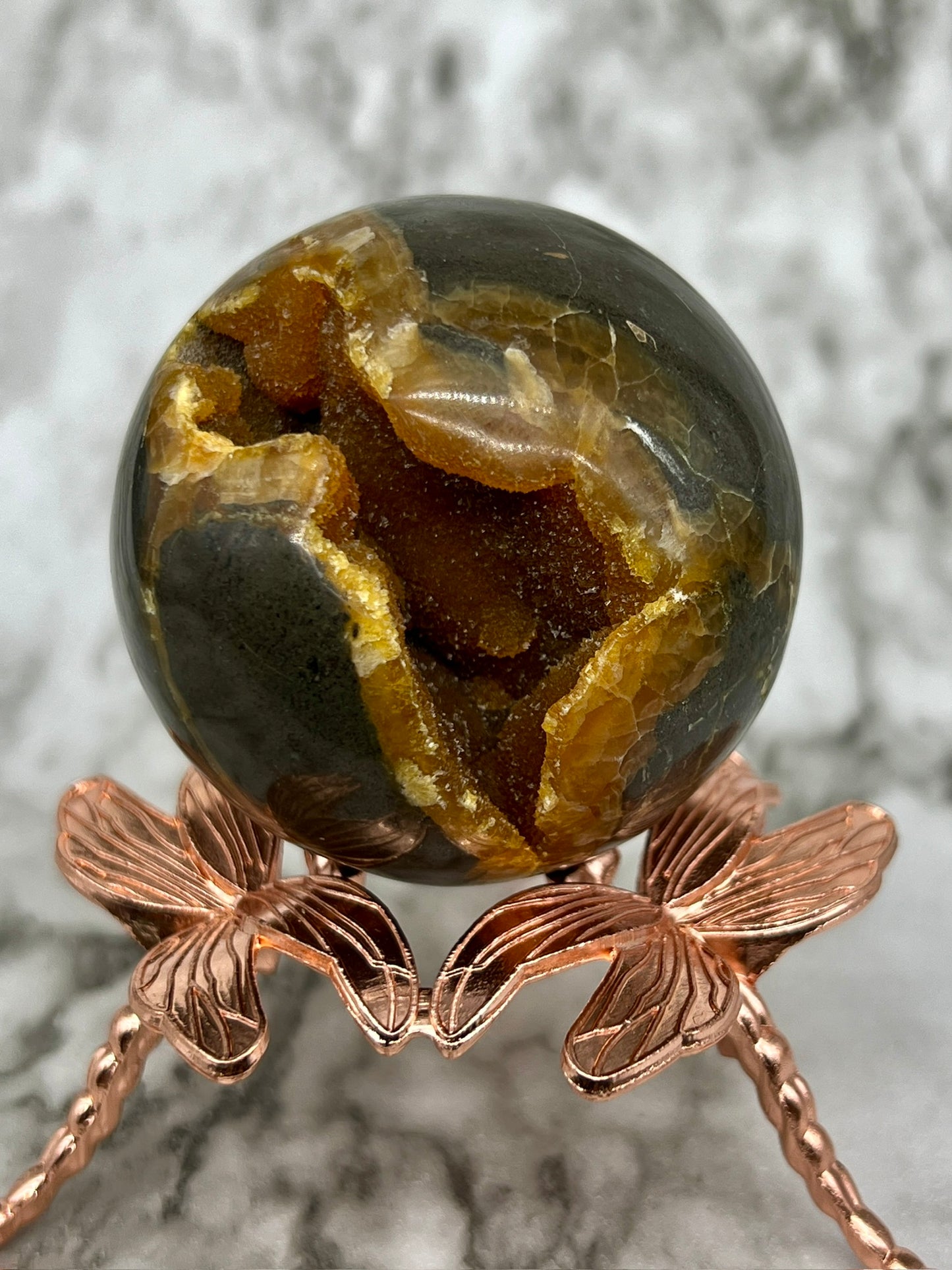 Septarian Druzy Sphere