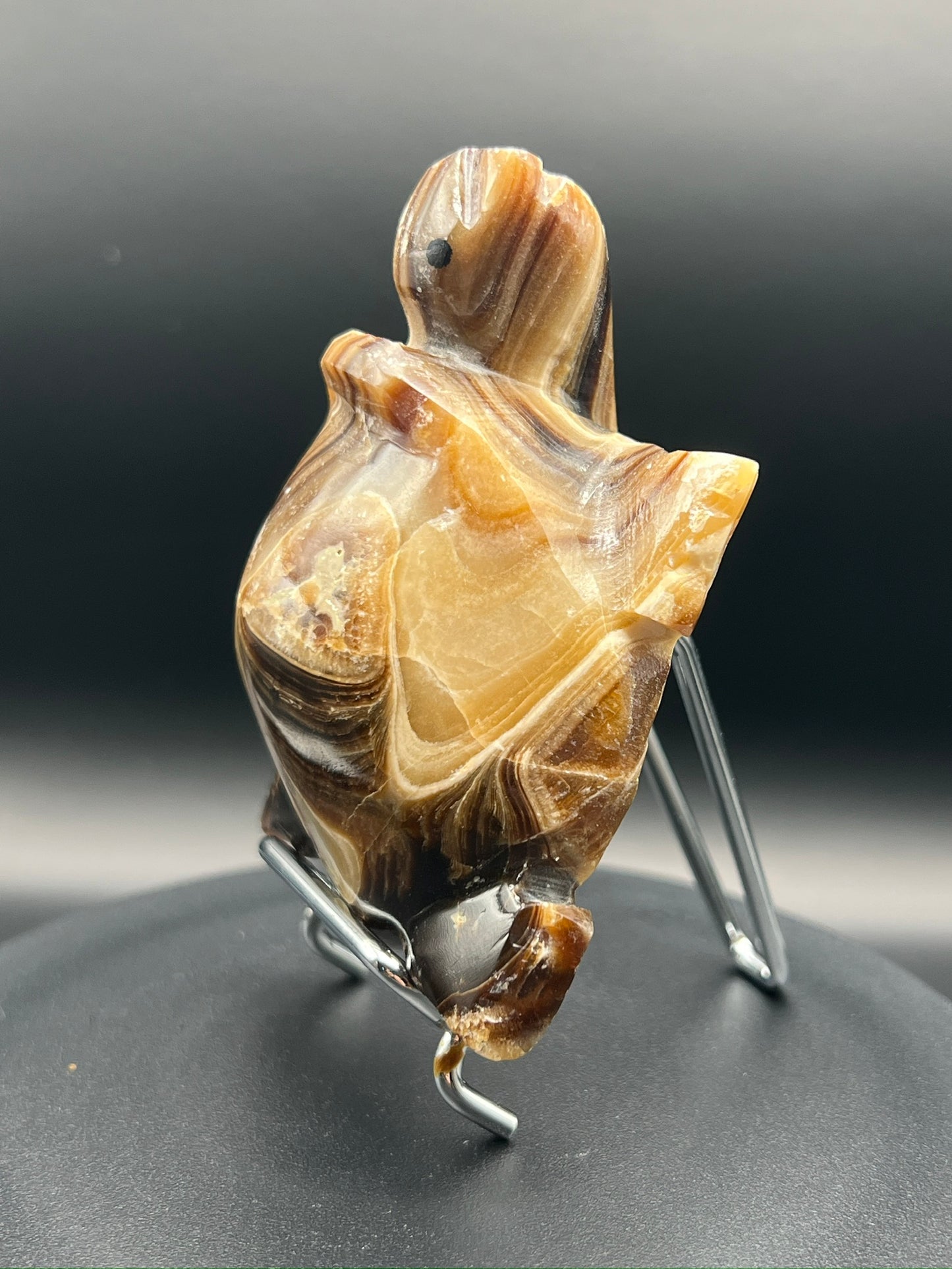 Chocolate Calcite Turtle Carving