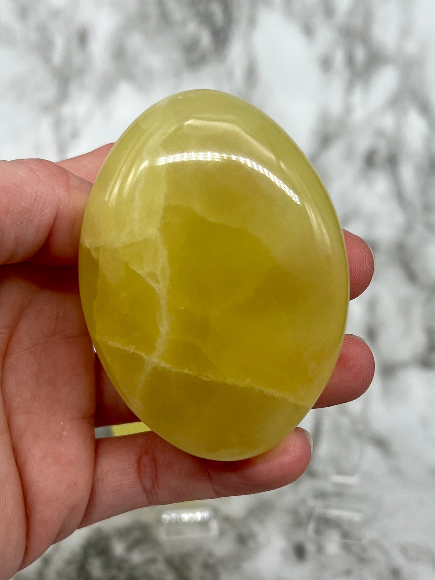 Lemon Calcite Palm Stone